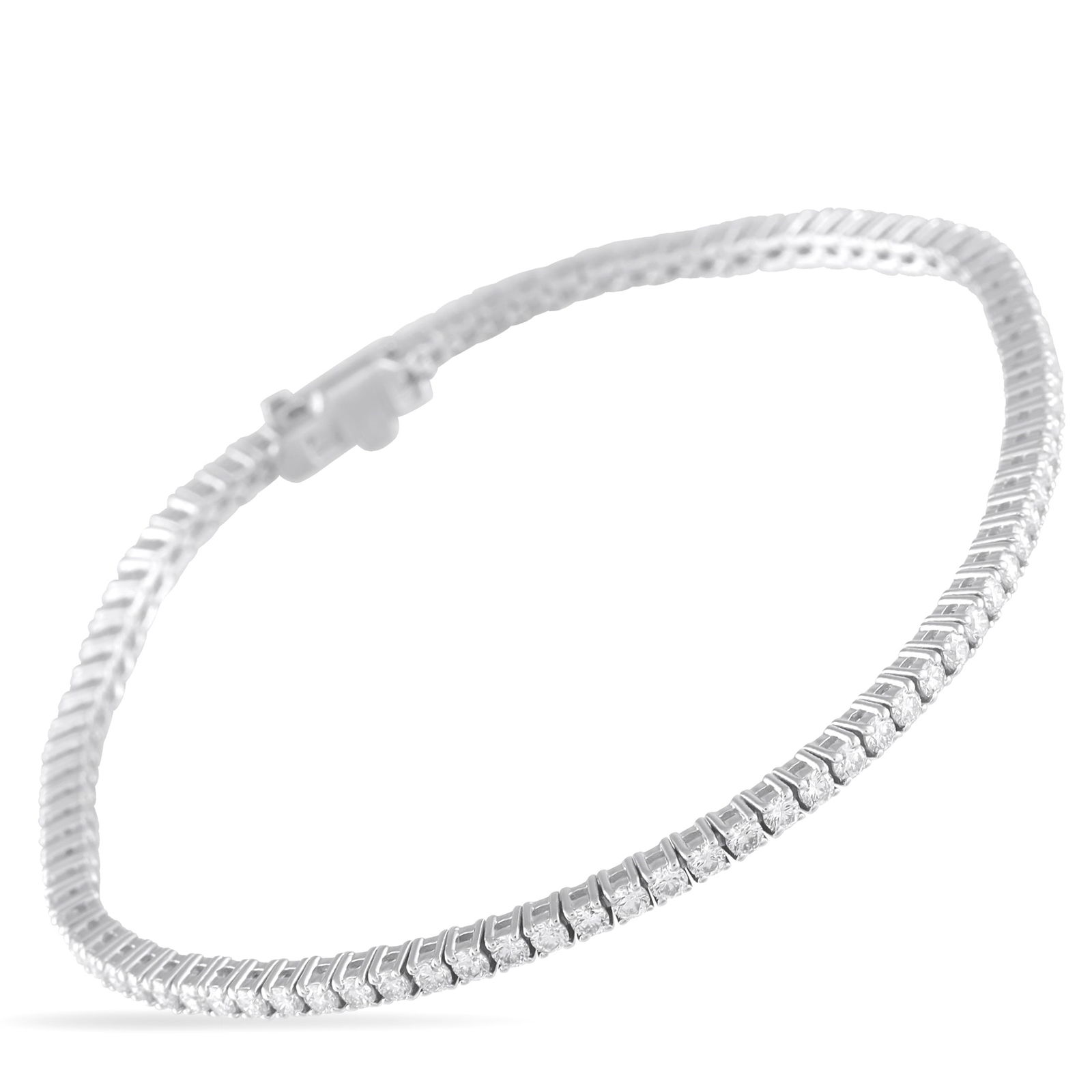 18K White Gold 2.65ct Diamond Tennis Bracelet: This classic tennis bracelet exudes quiet luxury. A series of Diamonds with a total weight of 2.65 carats make it a timeless piece that will continually catch the light and capture your imagination. S