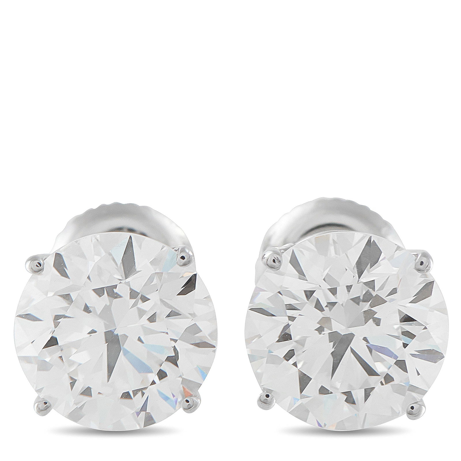 14K White Gold 4.60ct Lab-Grown Diamond Stud Earrings: These classic stud earrings will add sophistication to any ensemble. Perfect for looking poised on special occasions or extra polished during everyday activities, they come complete with sparkling rou