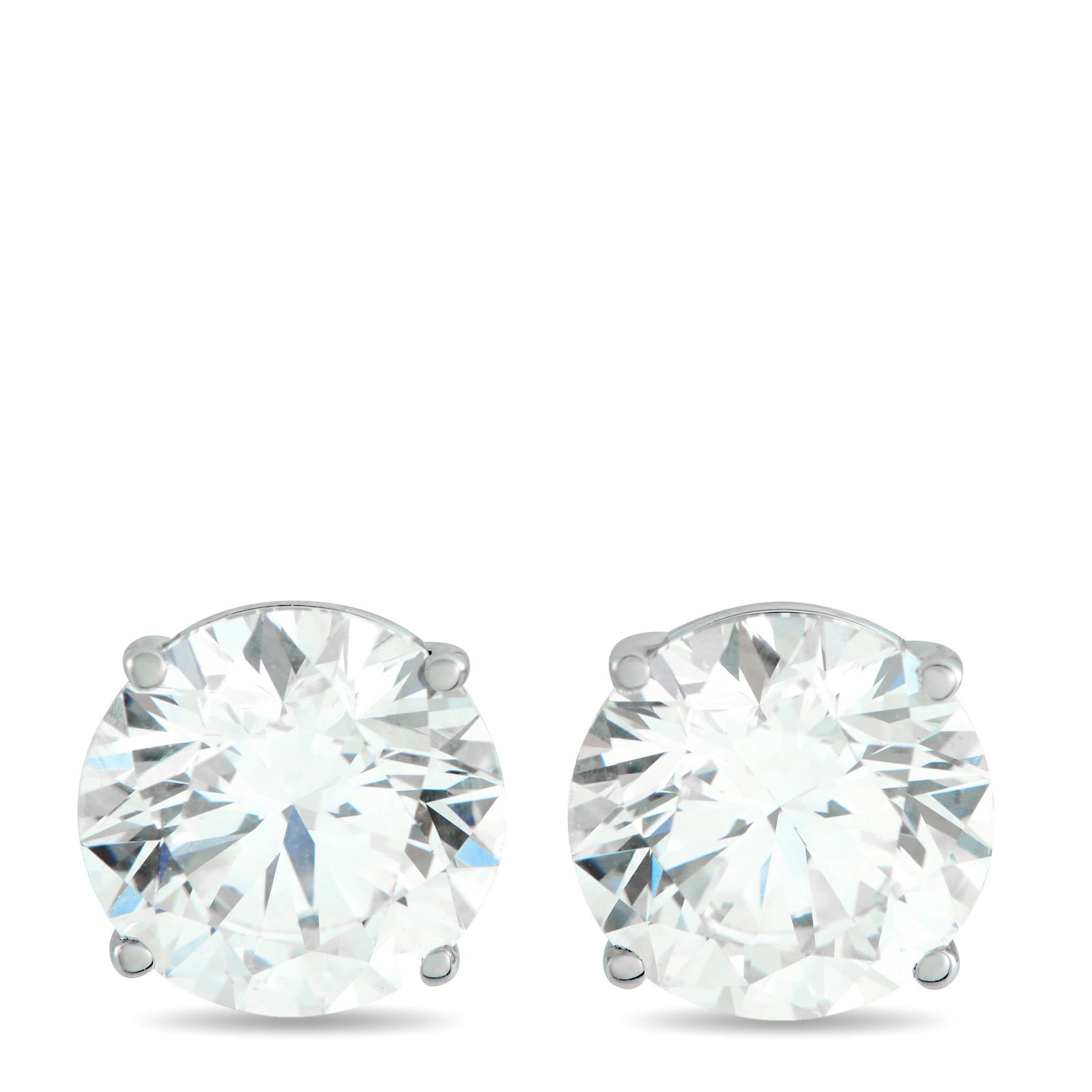 14K White Gold 4.42ct Lab-Grown Diamond Stud Earrings: These Lab Grown Diamond stud earrings offer understated luxury. Simple, elegant, and ideal for everyday wear, together they possess a total weight of 4.42 carats. Featuring a simple 4-prong 14K White