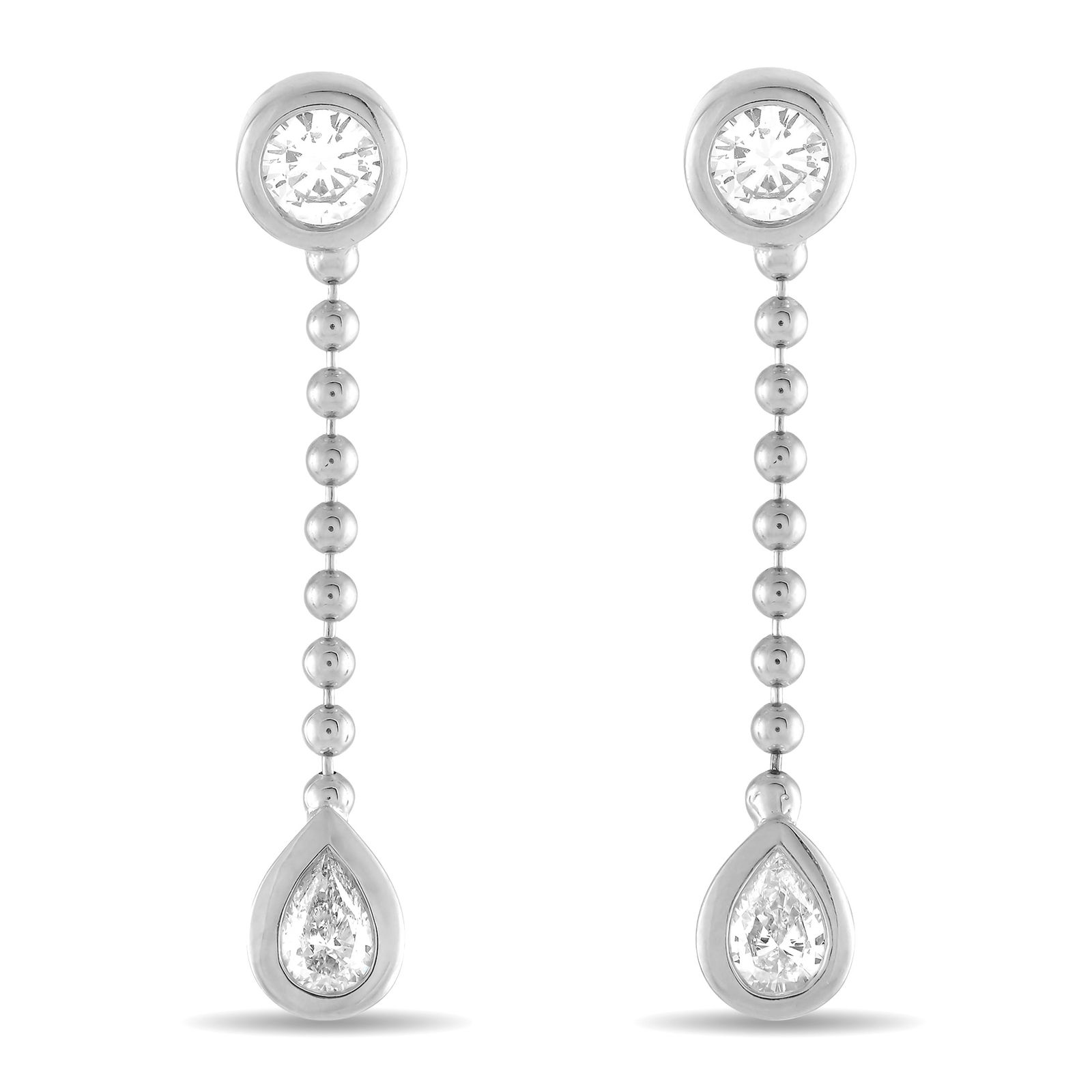 18K White Gold 1.06ct Diamond Dangle Earrings (1 of 3)