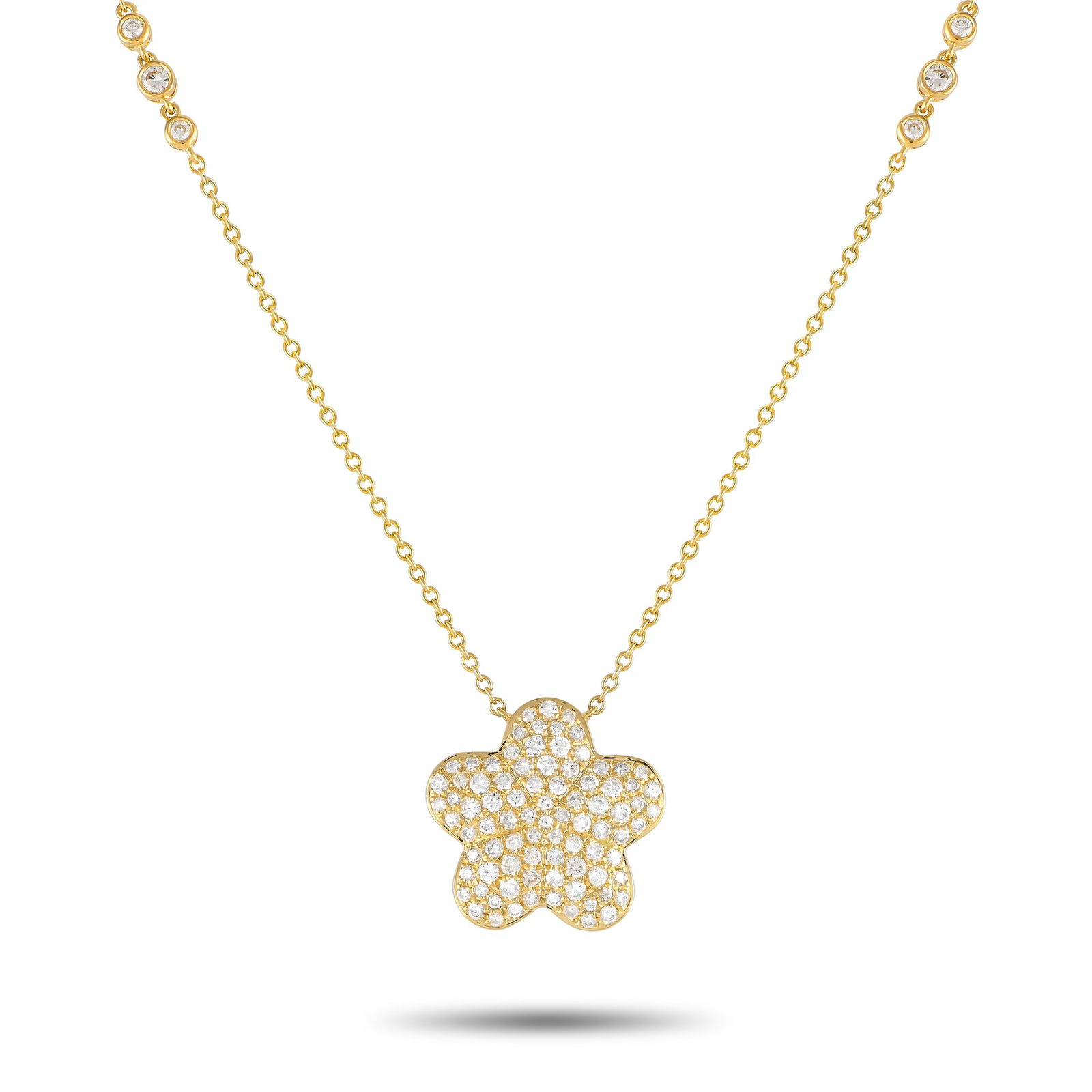 18K Yellow Gold 1.25ct Diamond Necklace (1 of 3)