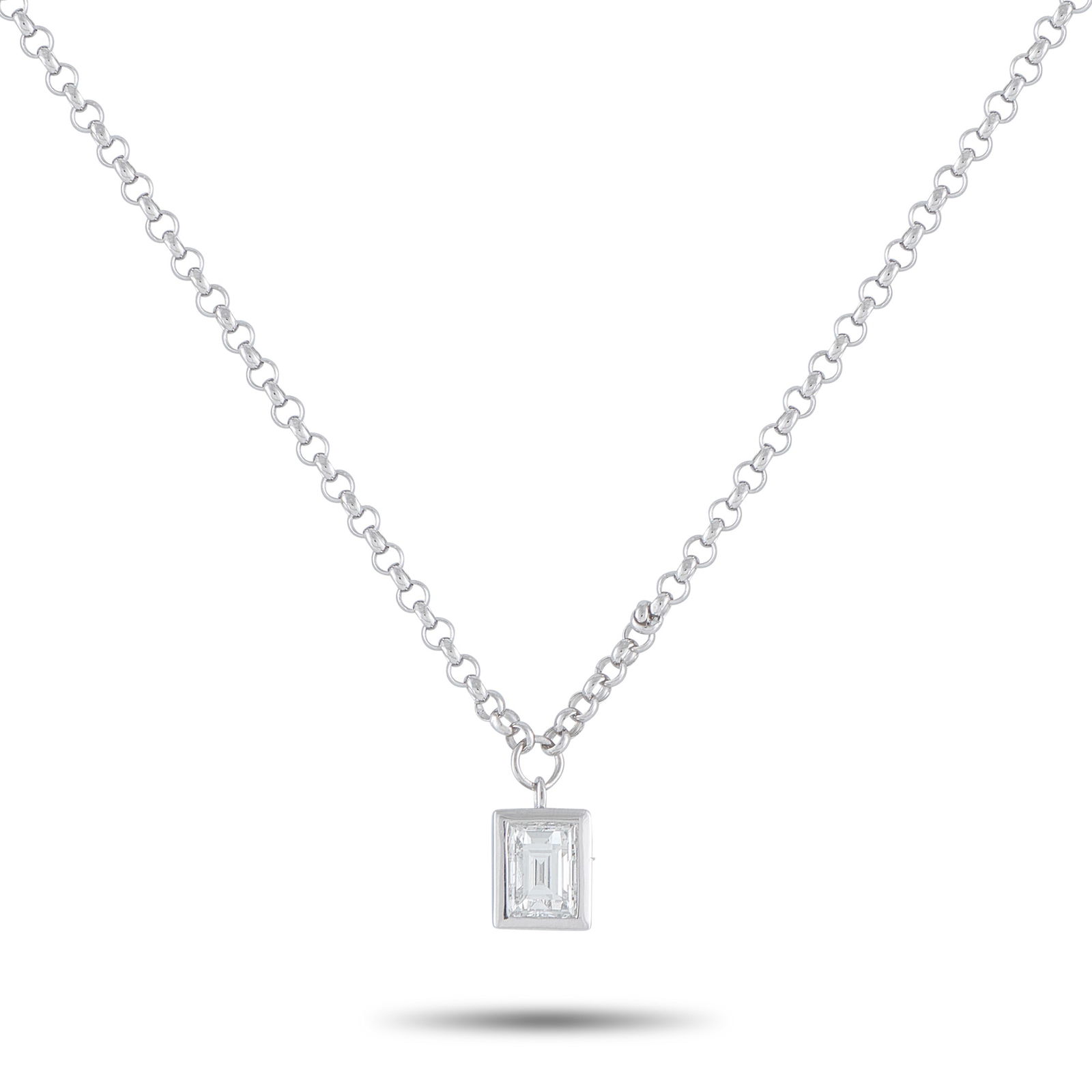 18K White Gold 0.80ct Diamond Pendant: Add a touch of sparkle to any ensemble with this elegant necklace. Set in 18K White Gold, the simple pendant shines to life thanks to a dazzling 0.80 carat Diamond center stone. The pendant measures 0