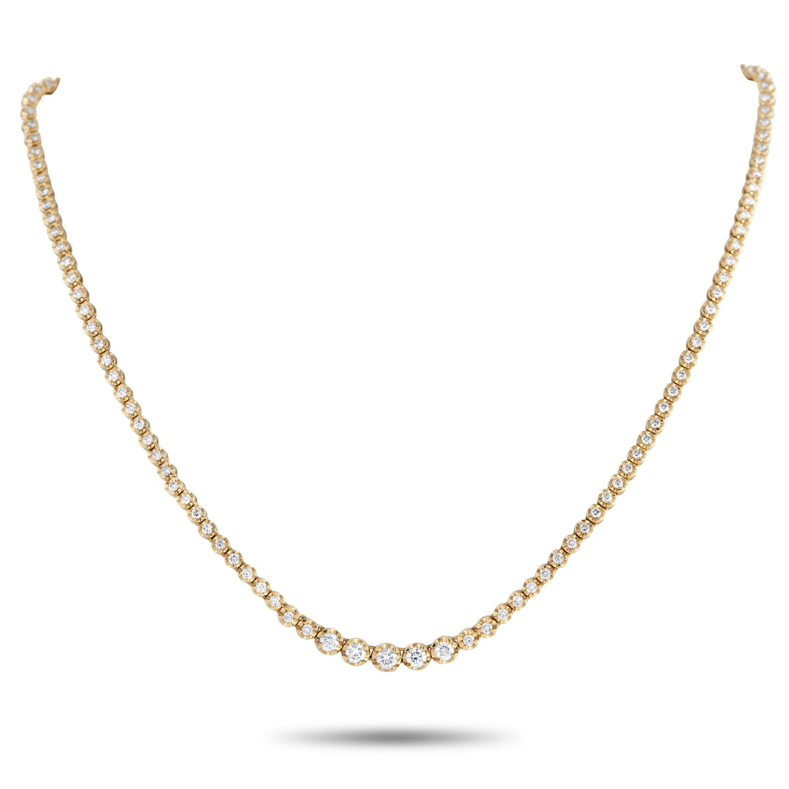 18K Yellow Gold 3.0ct Diamond Line Necklace (1 of 3)