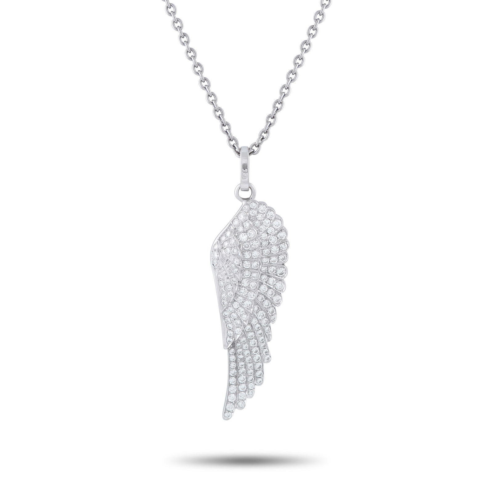 GarrardWings 18K White Gold 1.35ct Diamond Pendant: This Garrard Wings necklace features rows of gently angled feathers, which add depth and dimension to the breathtaking design. Inspired by angel wings, this piece’s pendant comes to life thanks to s