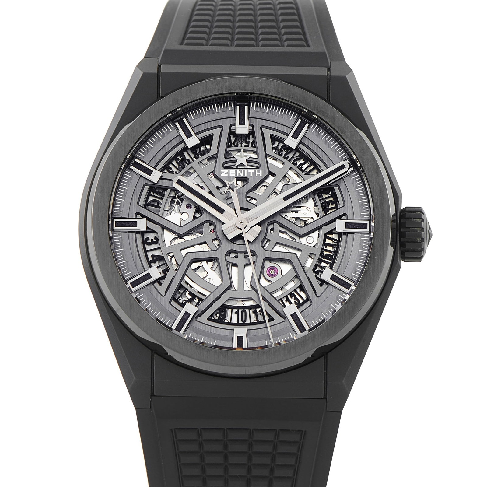 Zenith Defy Classic Black Ceramic Watch 49.9000.670/77.R782: Low in contrast yet visually assertive, the Zenith Defy Classic ref. 49.9000.670/77.R782 projects a presence shaped by modernity and technical restraint. The solid black ceramic resists wear and gives