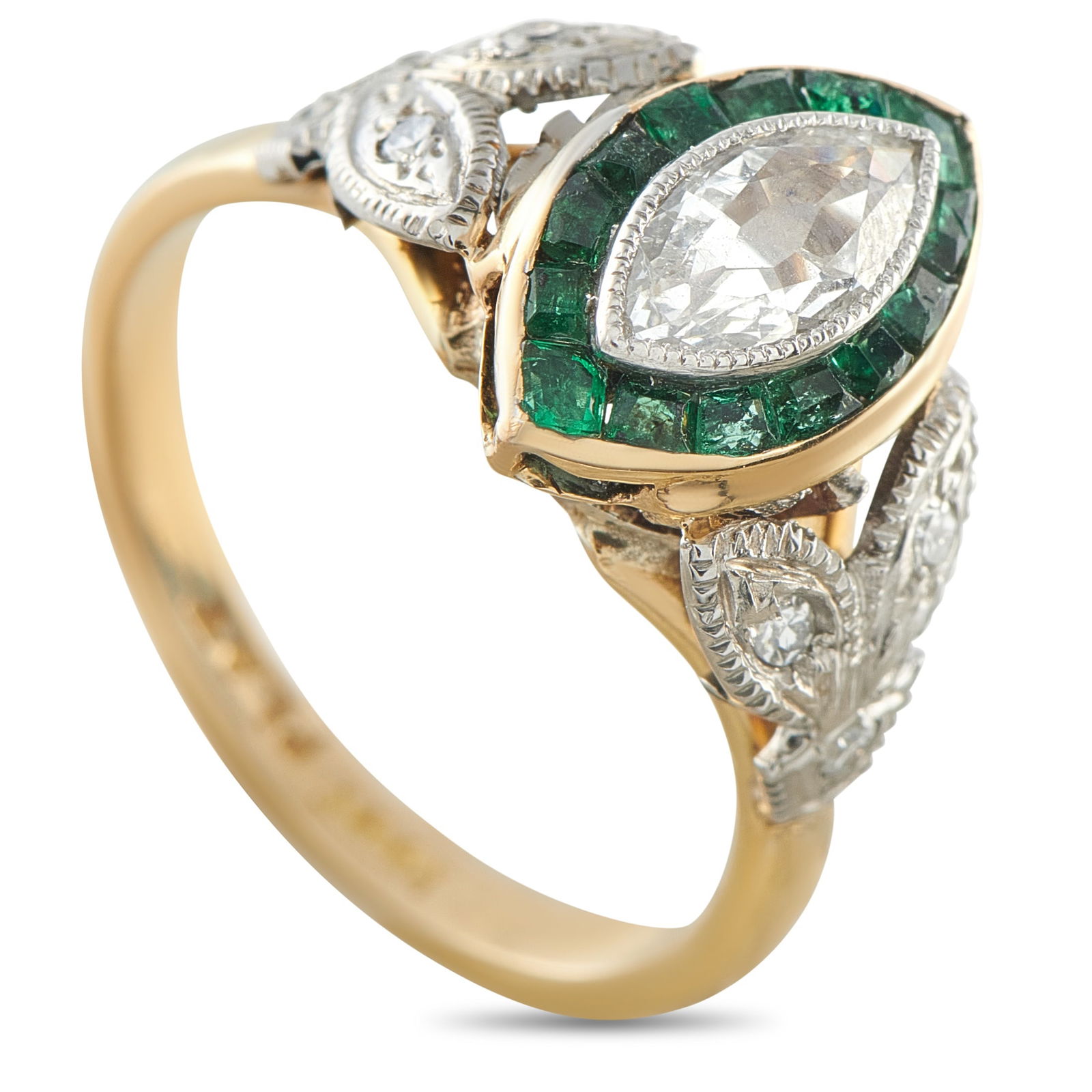 Exclusive Antique 18K Yellow Gold 0.30ct Diamond Ring (1 of 3)