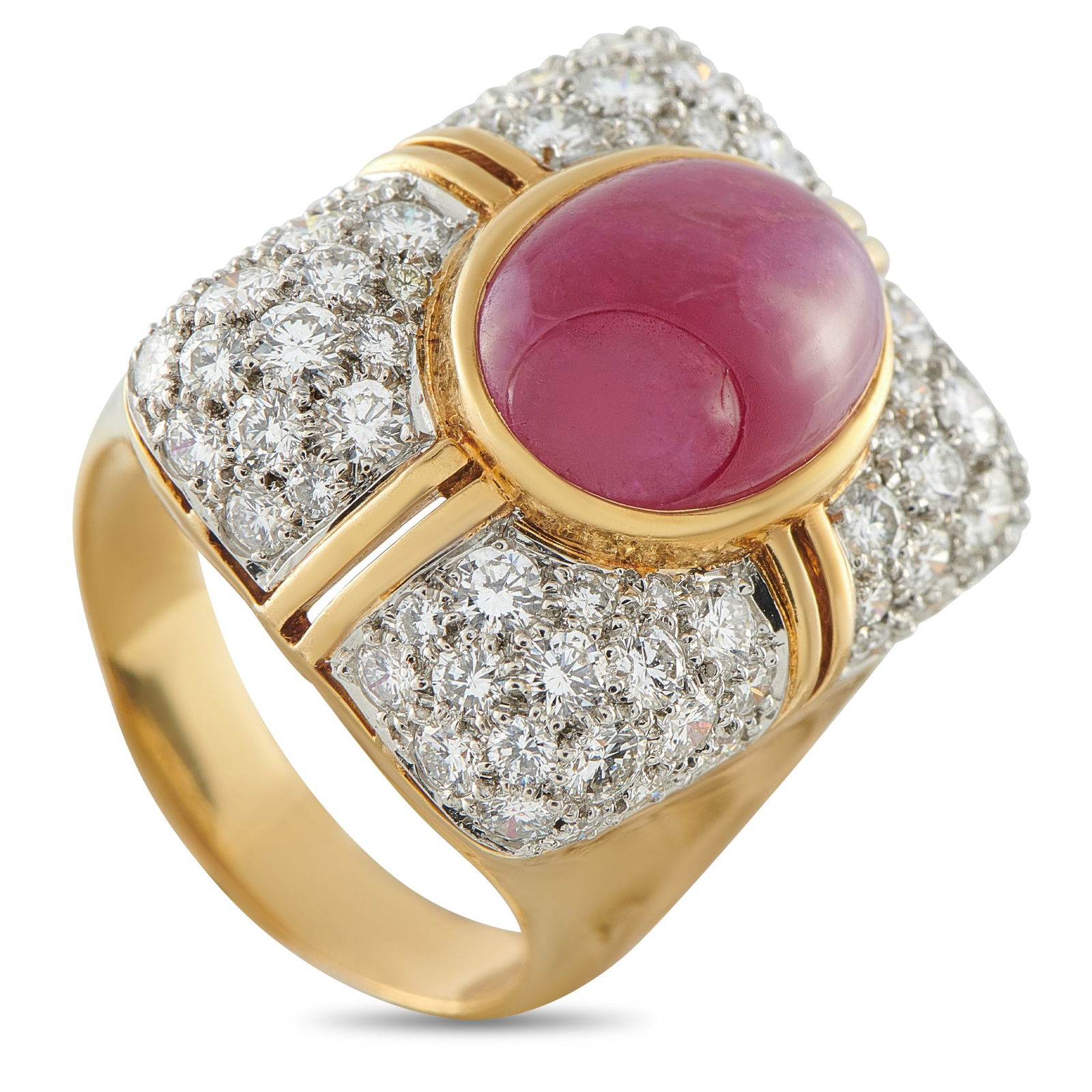 Exclusive 18K Yellow Gold 2.40ct Diamond and Ruby Ring (1 of 3)