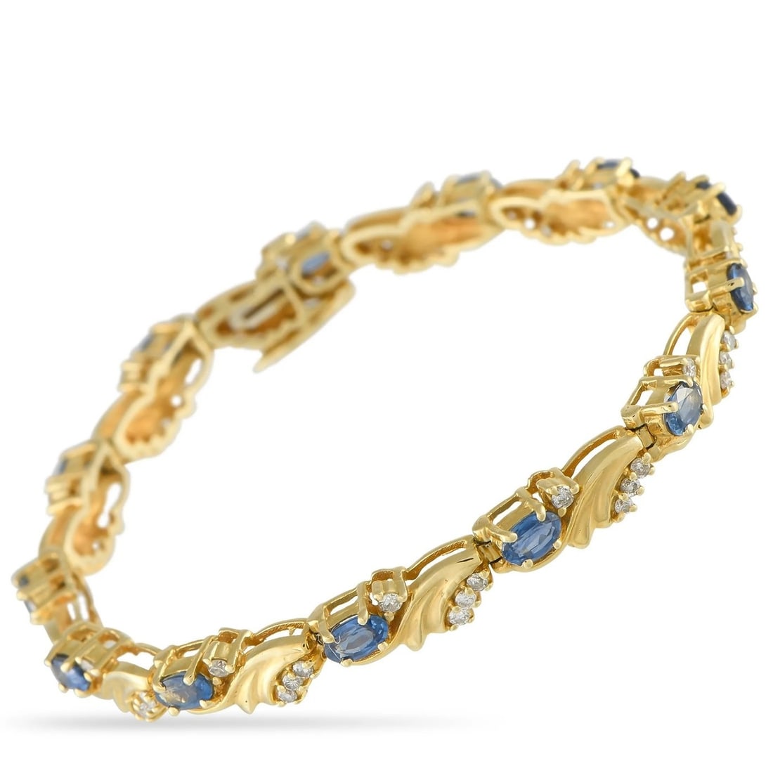 14 kt. Yellow gold, 14K Yellow Gold 1.01ct Diamond and 4.0ct Sapphire 5.01ct. tw. Diamond (Natural) (1 of 13)