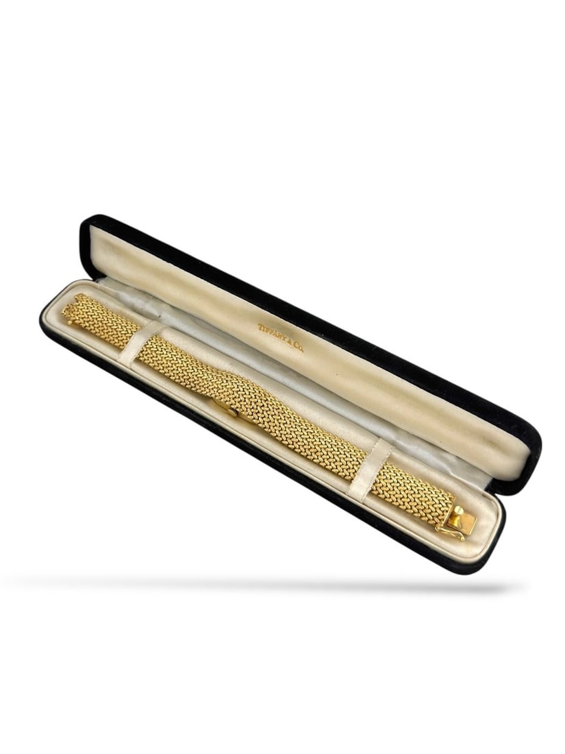 Tiffany & Co. - 14 kt. Yellow gold, Vintage Tiffany & Co. 14K Gold Woven Bracelet Watch (1 of 6)