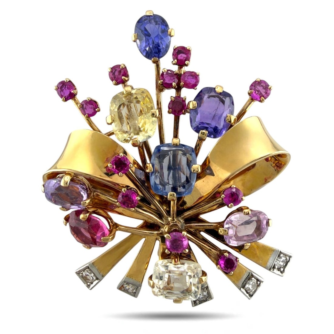 Brooch - 18 kt. Yellow gold - 2.00ct. tw. Diamond (Natural) (1 of 6)