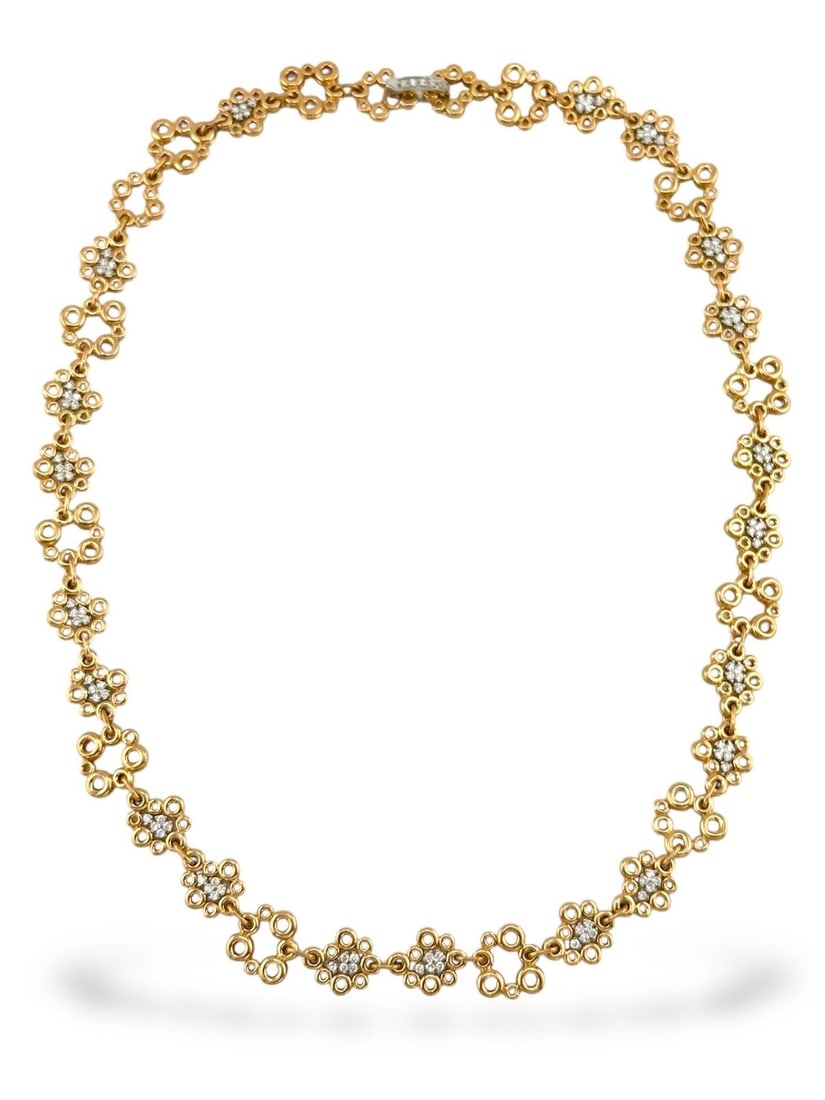 18 kt. 18K Rose Gold Bubble Motif Necklace with 1.10 Carats of Diamonds, Rose gold - 1.1ct. tw.: 18K Rose Gold Bubble Motif Necklace with 1.10 Carats of DiamondsCrafted entirely in rich 18K rose gold, this elegant necklace showcases a distinctive bubble motif made up of smooth, rounded circular