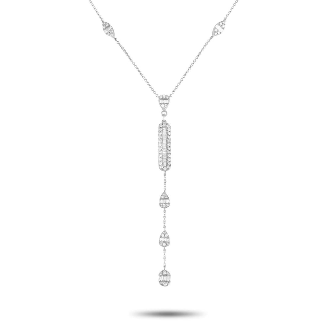 Necklace with pendant - 14 kt. 14K White Gold 0.90ct Diamond Necklace, White gold - 0.90ct. tw. (1 of 6)