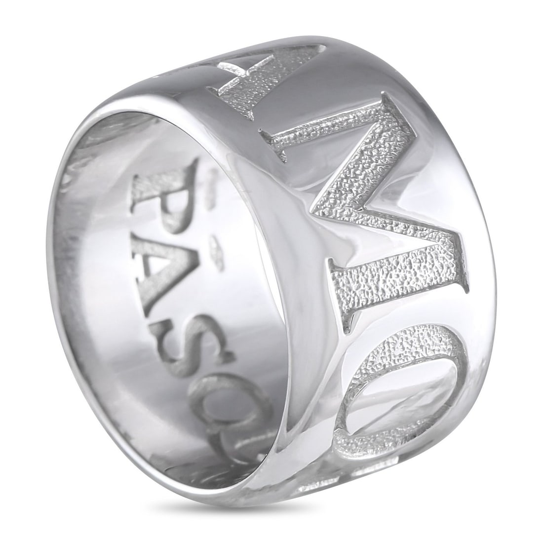 Pasquale Bruni - 18 kt. White gold, PASQUALE BRUNI 18K White Gold Amore Band Ring: Pasquale Bruni 18K White Gold Amore Band RingThis Pasquale Bruni ring marries traditional Italian craftsmanship with a bold, contemporary design. The simple 18K White Gold setting provides the perfect