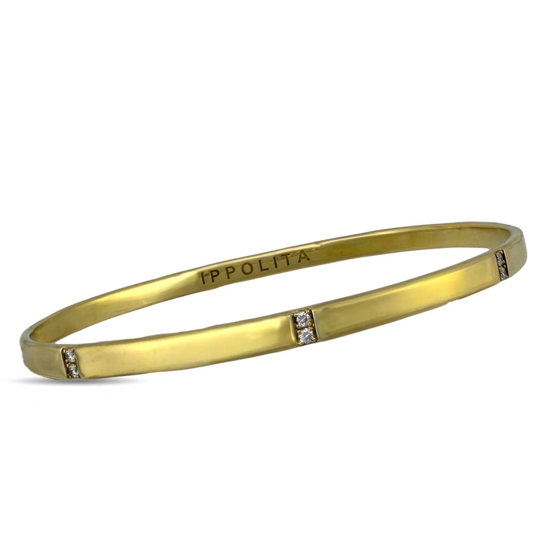 Bracelet - 18 kt. Yellow gold, Exclusive Ippolita 18K Yellow Gold 0.25ct Diamond Bracelet - 0.25ct.: Exclusive Ippolita 18K Yellow Gold 0.25ct Diamond BraceletThis elegant Ippolita bracelet is crafted in luminous 18 karat yellow gold and carries the brand’s signature sculptural fluidity. The design