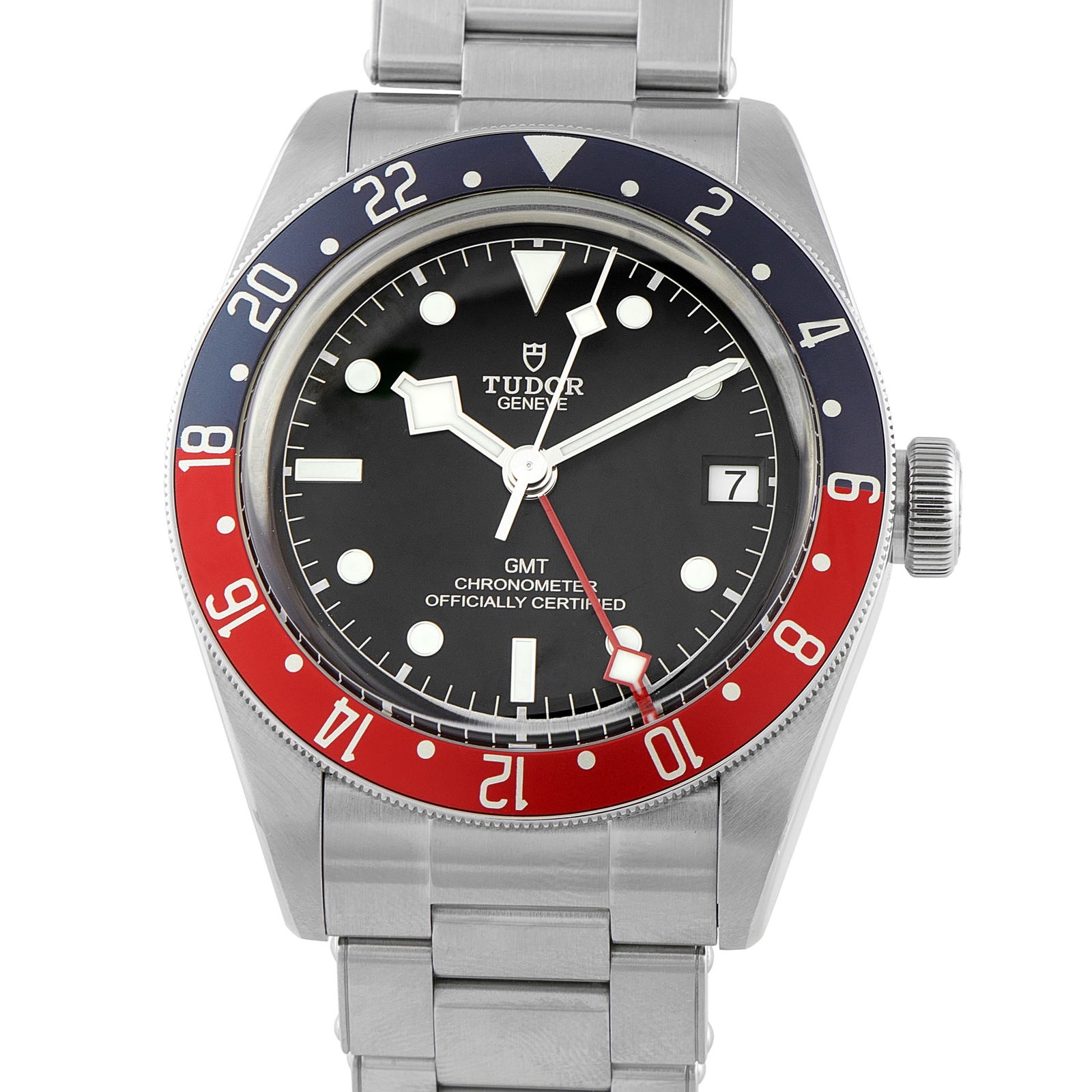 Tudor Black Bay GMT Steel Watch 79830RB: The Black Bay GMT ref. 79830RB is a watch built for distance, grounded in Tudor ’s modern tool-watch identity. Its 41mm steel case carries the brand’s familiar proportions, now fitted with a