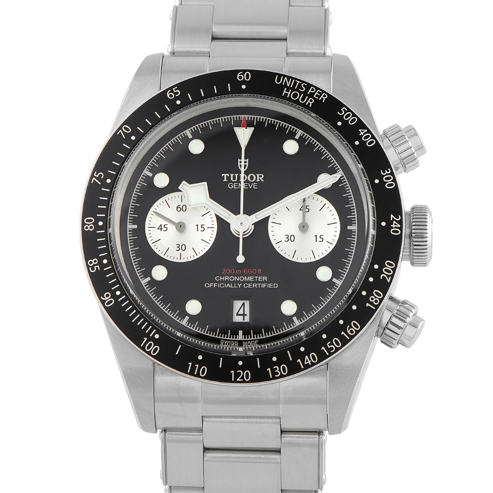 Tudor Black Bay Chrono Steel Watch 79360N: In black and white, this ref. 79360N-0013 is vintage-inspired yet fully modern. A versatile everyday performer, the Black Bay Chrono Reverse Panda features a high-contrast, easy-to-read dial for