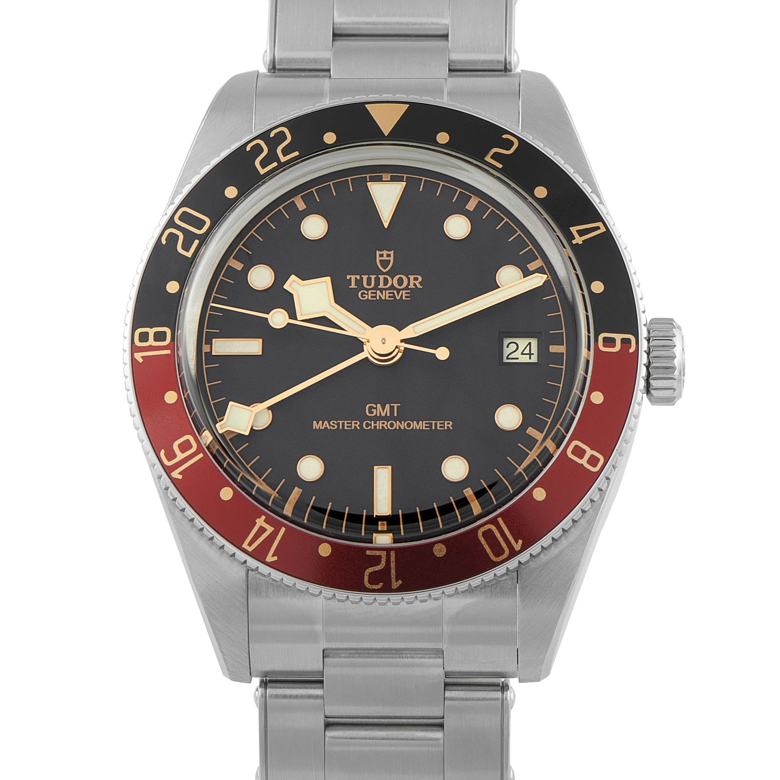 Tudor Black Bay 58 GMT Steel Watch 7939G1A0NRU: The Tudor Black Bay 58 GMT ref. 7939G1A0NRU reflects the aesthetic codes of classic GMT watches, updated with current-generation mechanics. At 39mm, it condenses dual-time capability into a balanced c
