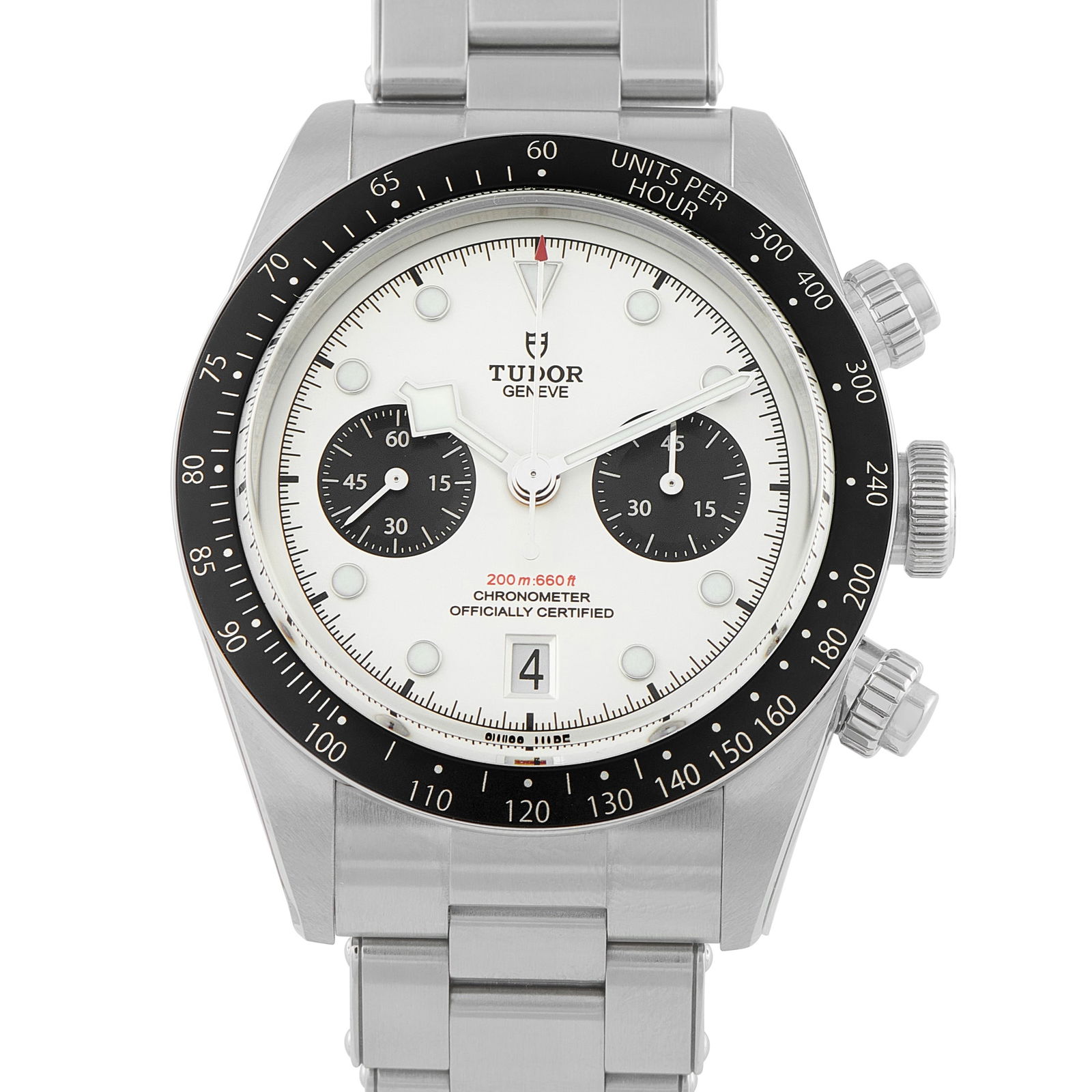 Tudor Black Bay Chrono Panda Dial Steel Watch 79360N: Motorsport timing fused with dive-watch DNA, in one cohesive instrument. Tudor ’s Black Bay Chrono ref. 79360N is your high-octane diver with a stark white opaline dial and contrasting black sub-reg