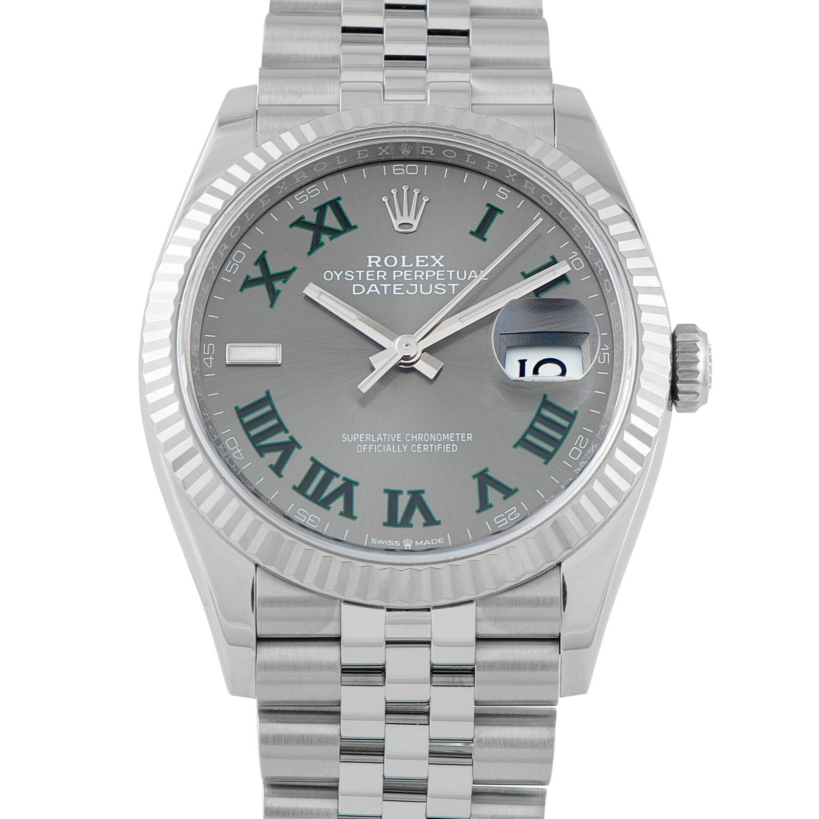 Rolex Datejust 36 Wimbledon Dial Steel Jubilee Watch 126234 (1 of 5)