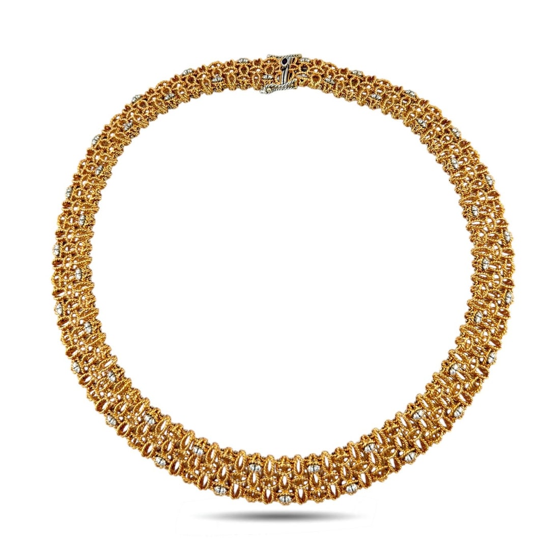 18K Rose Gold Roberto Coin 1.50ct Diamond Necklace, Rose gold - 1.50ct. tw. Diamond (Natural): Exclusive 18K Rose Gold Roberto Coin 1.50ct Diamond NecklaceA luxurious and substantial necklace by Roberto Coin crafted in rich 18 karat rose gold. The design features a beautifully flexible