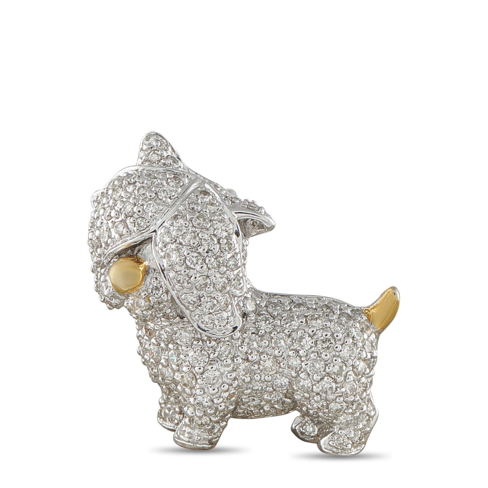 18K White Gold 1.25ct Diamond Dog Brooch (1 of 3)