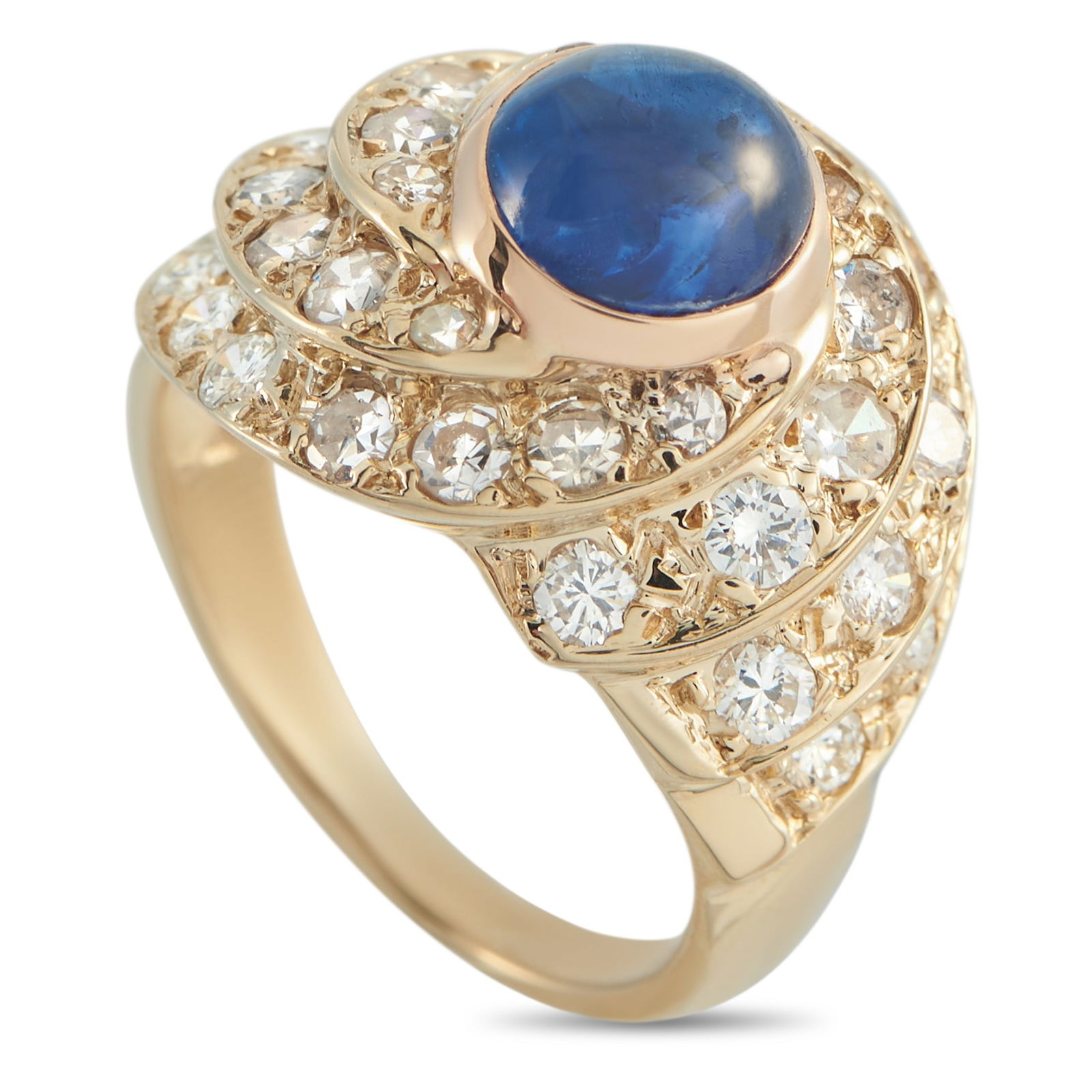 14K Yellow Gold 2.15ct Diamond and Sapphire Ring (1 of 3)