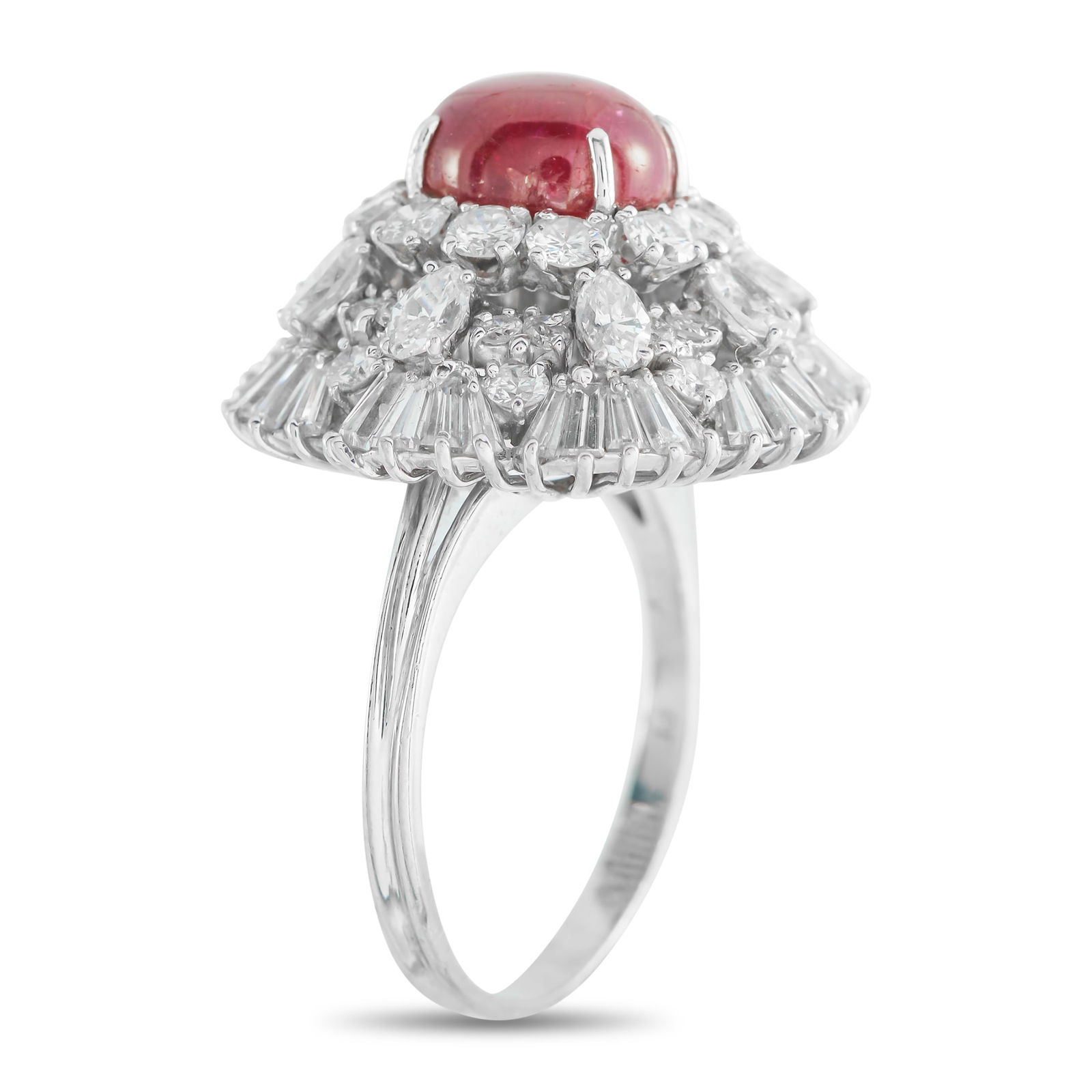 Platinum 3.76ct Diamond and Ruby Ring - 2