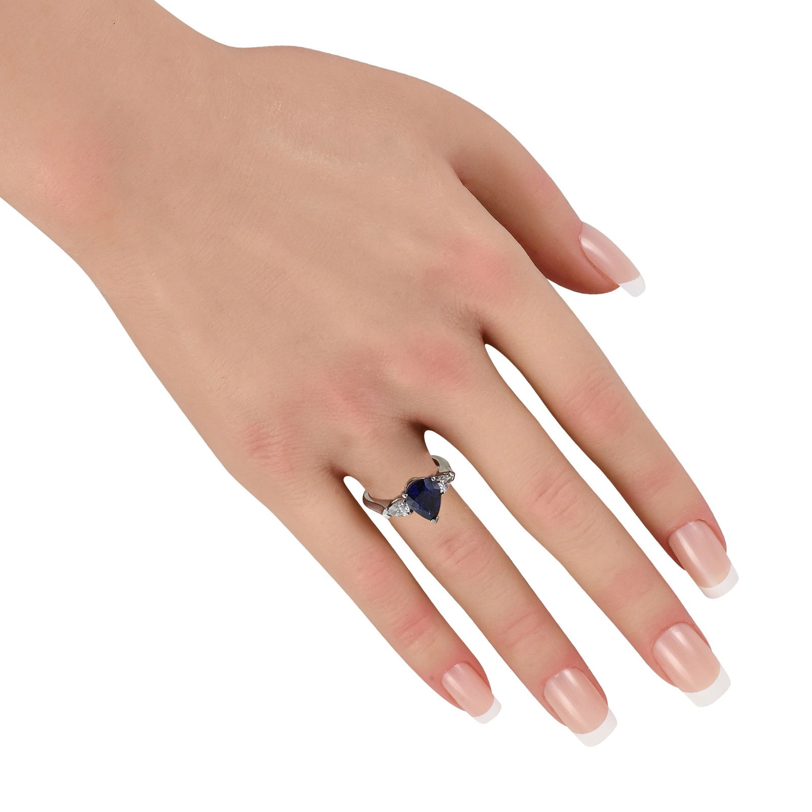 Platinum 0.59ct Diamond and Sapphire Ring - 3