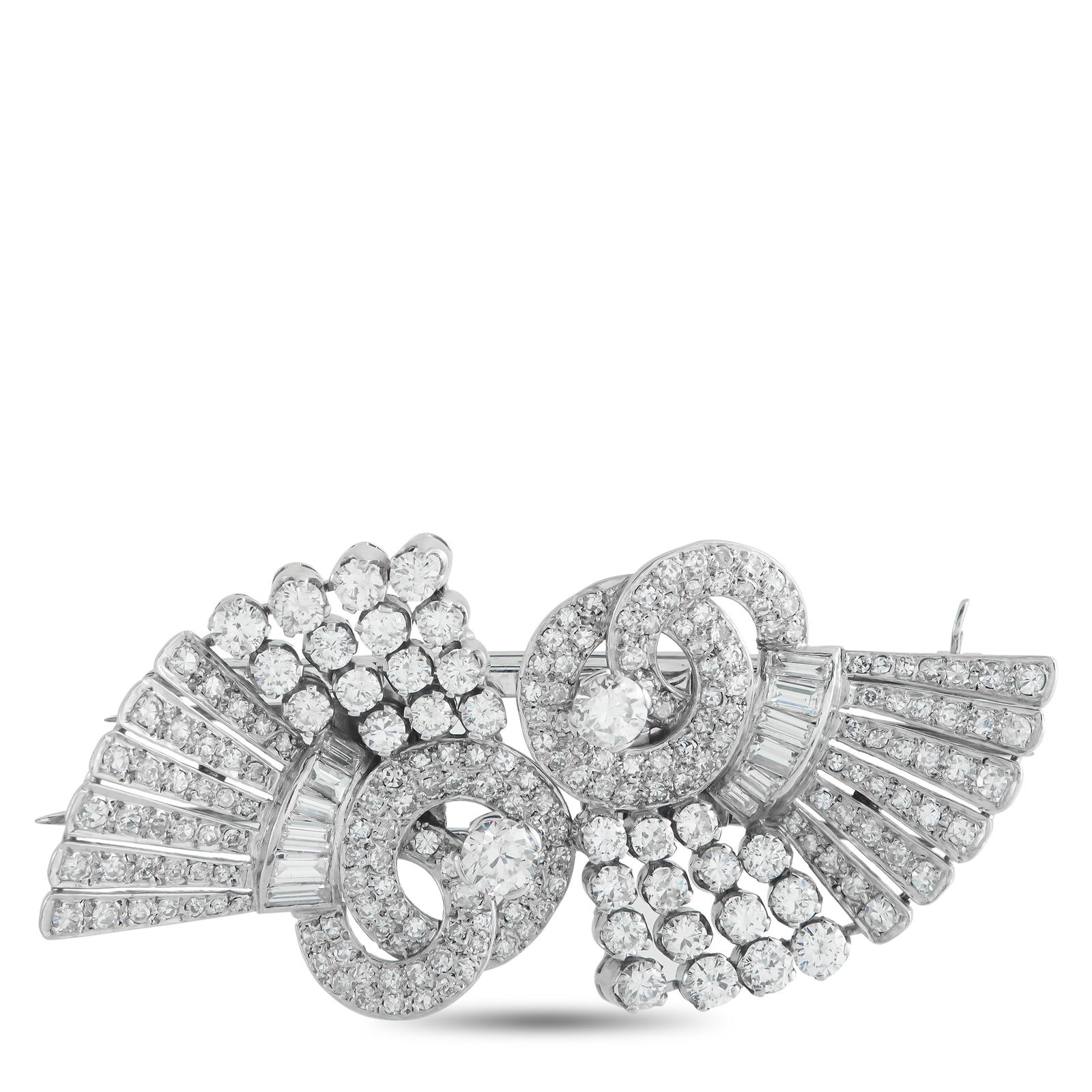 Platinum 9.25ct Diamond Brooch (1 of 3)