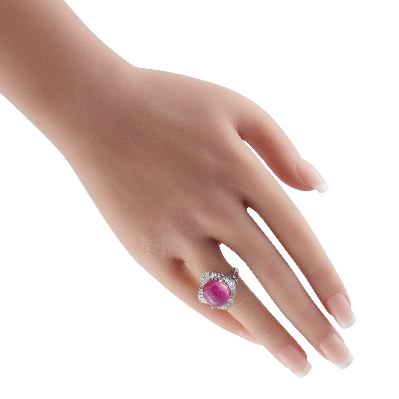 Platinum 2.90ct Diamond and Burma Ruby Ring - 3