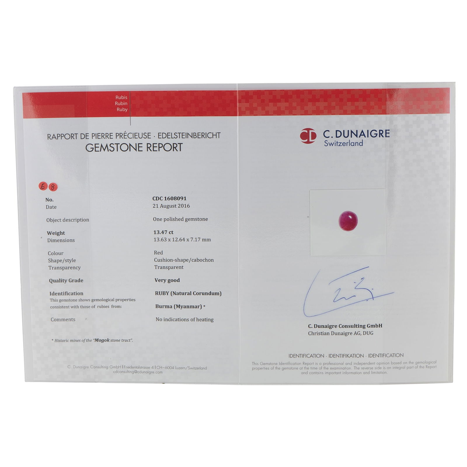 Platinum 2.90ct Diamond and Burma Ruby Ring - 4