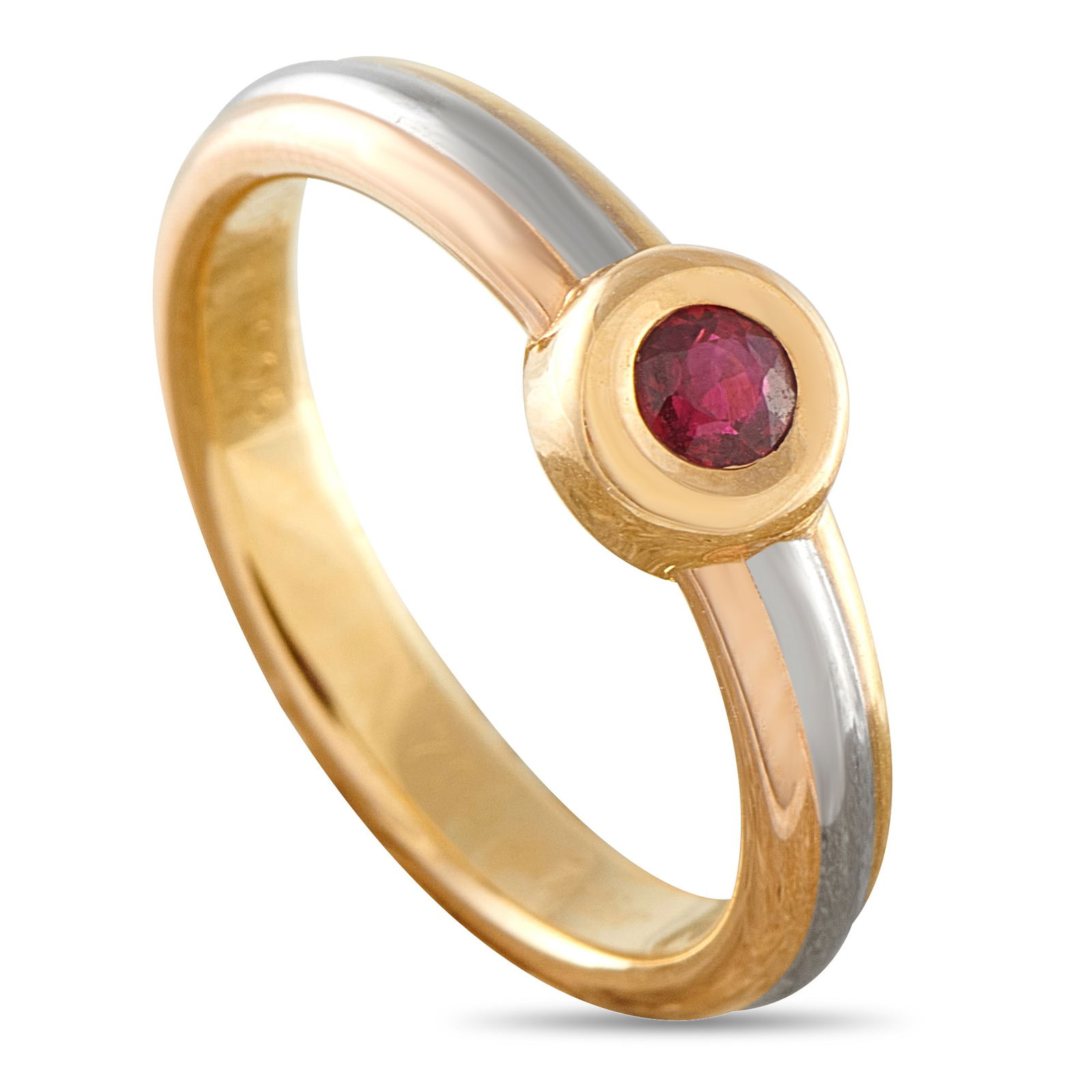 CARTIER 18K Rose, Yellow, and White Gold Ruby Ring (1 of 7)