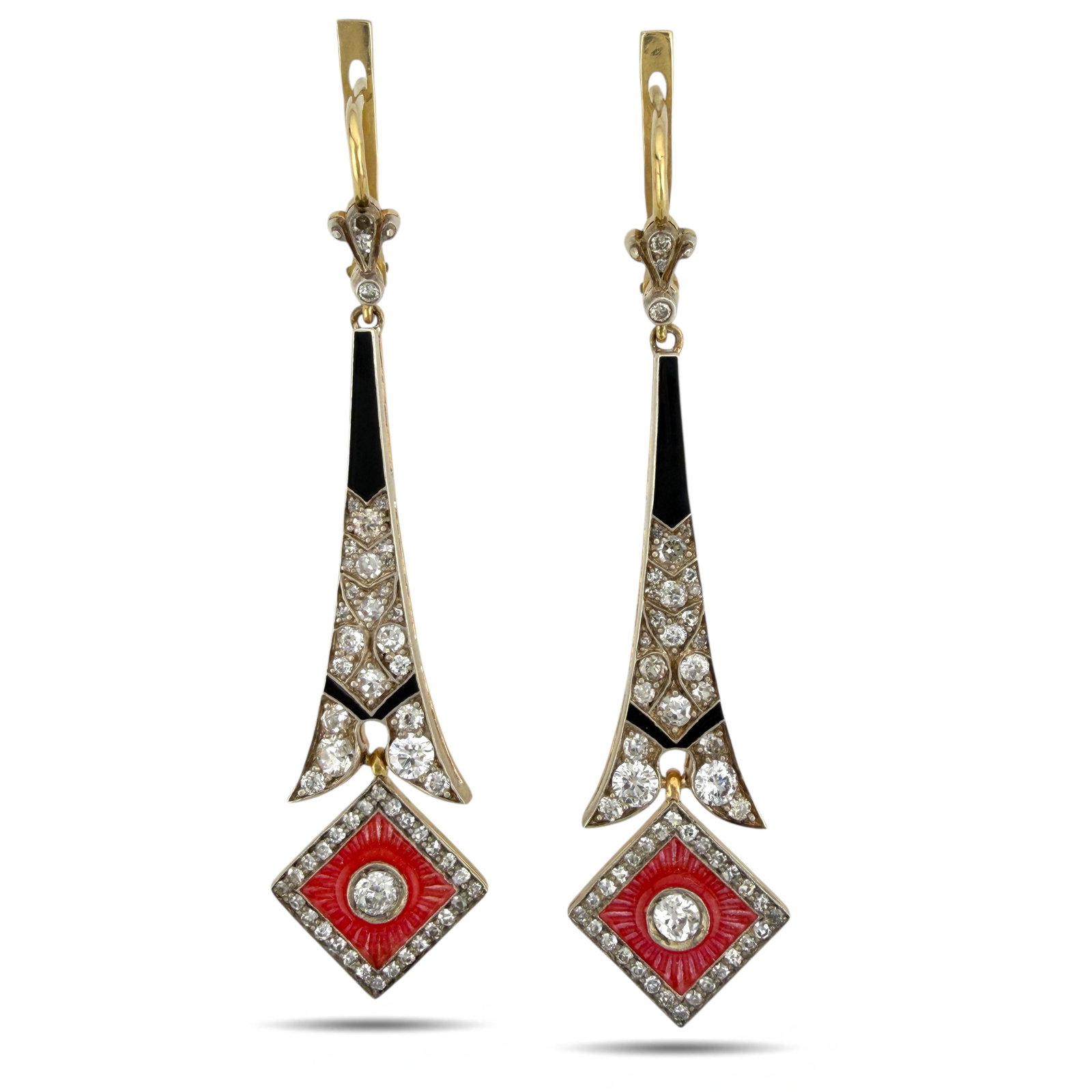 Earrings - 14 kt. Yellow gold - 2.31ct. tw. Diamond (Natural) (1 of 6)