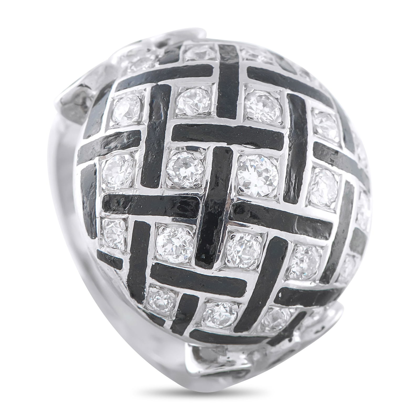 14K White Gold 1.0ct Diamond Ring: This luxury ring offers clean lines and a classic sense of sophistication. Set in 14K White Gold, the domed design is elevated by sparkling Diamonds totaling 1.0 carats set in a dramatic lattice