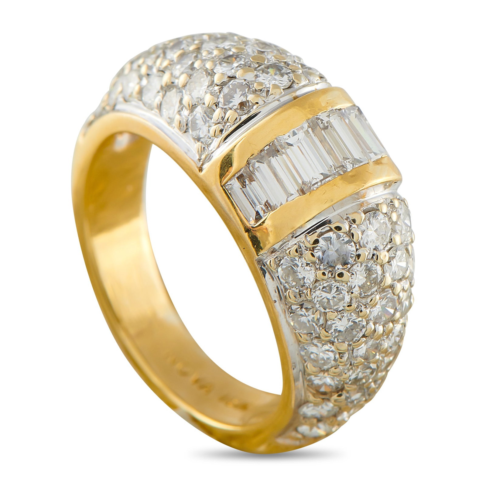 18K Yellow Gold 2.30ct Diamond Dome Ring (1 of 3)