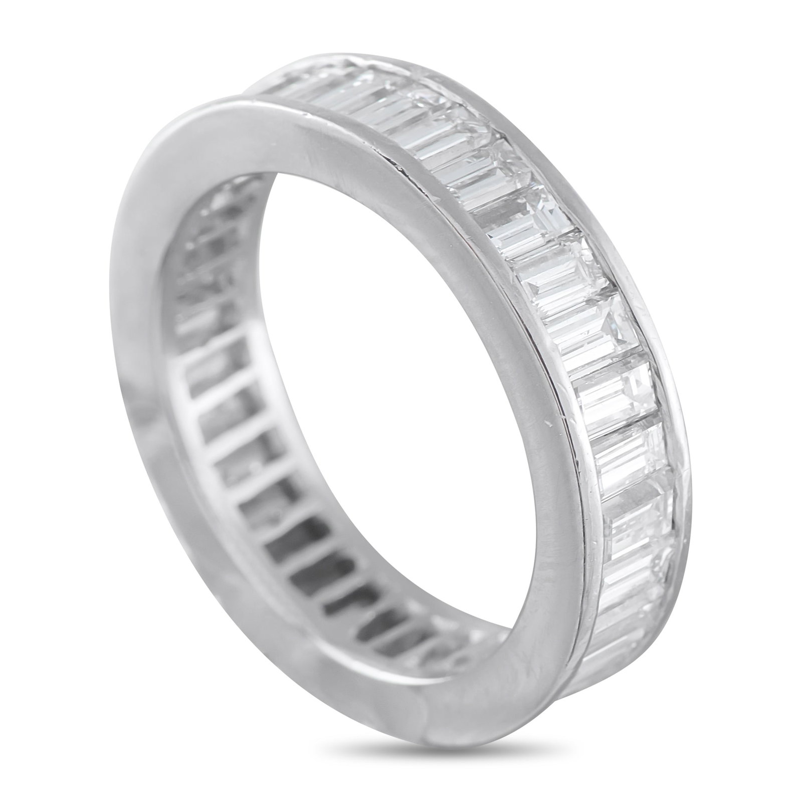 18K White Gold 3.0ct Diamond North-South Baguette Eternity Ring (1 of 4)
