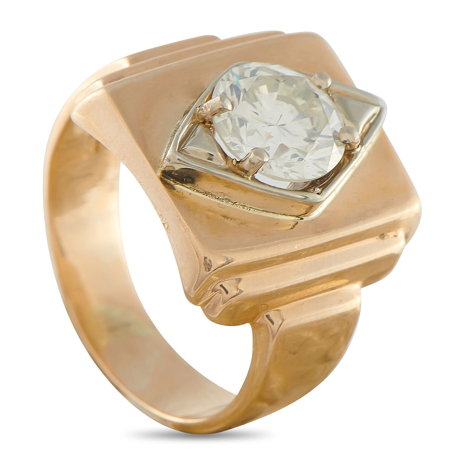 14K Rose Gold 2.02ct Diamond Ring: This radiant ring with add a touch of sophistication to any ensemble. Opulent 14K Rose Gold adds warmth and opulence to the overall design, while a 2.02 carat Diamond makes a sparkling statement at