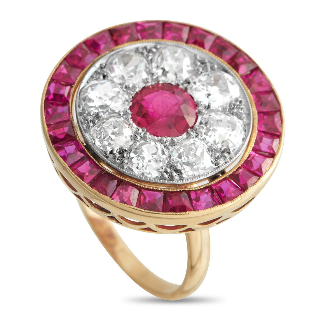 18K Rose Gold 2.10ct Diamond and Ruby Cocktail Ring (1 of 3)