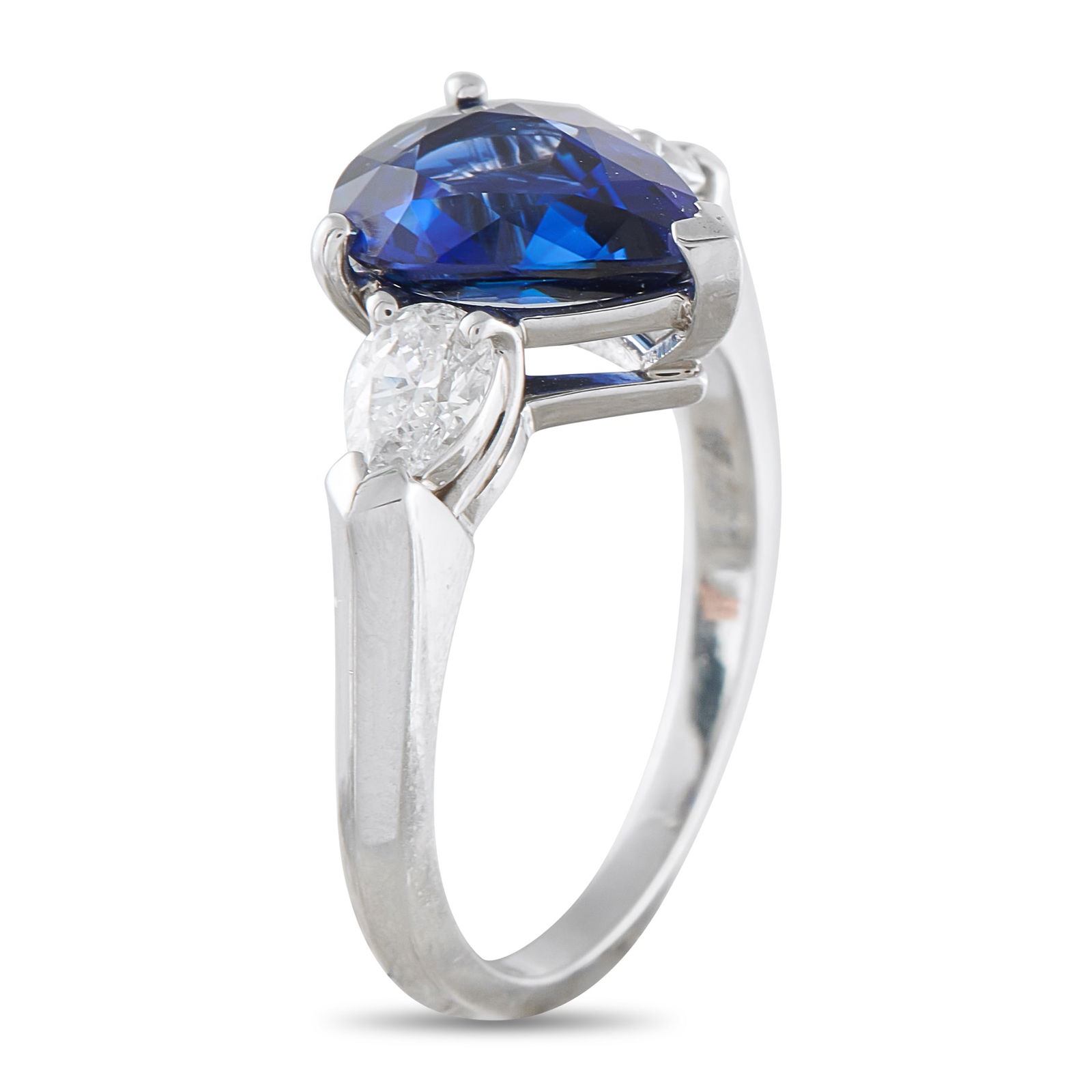 Platinum 0.59ct Diamond and Sapphire Ring - 2