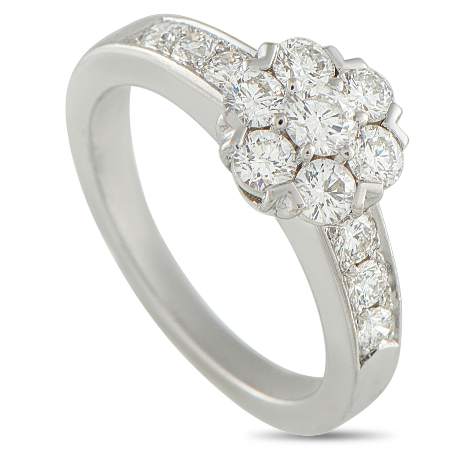 Van Cleef & Arpels Fleurette 18K White Gold Diamond Ring: This Van Cleef & Arpels Fleurette ring is a luxury piece that is ideal for everyday wear. Sparkling Diamonds are beautifully showcased by this piece’s sleek 18K White Gold setting. It features a