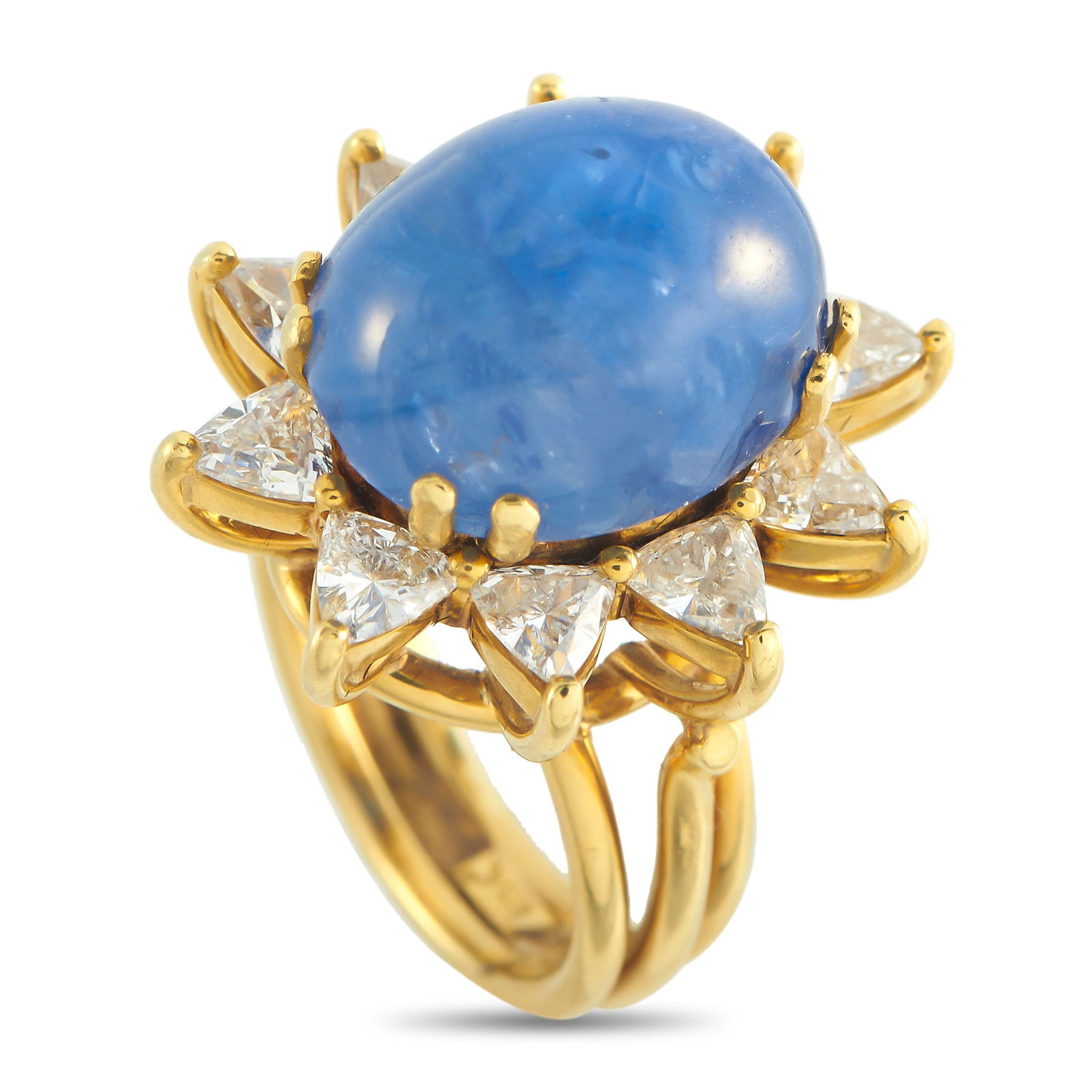 18K Yellow Gold 2.50ct Diamond and Sapphire Ring (1 of 3)