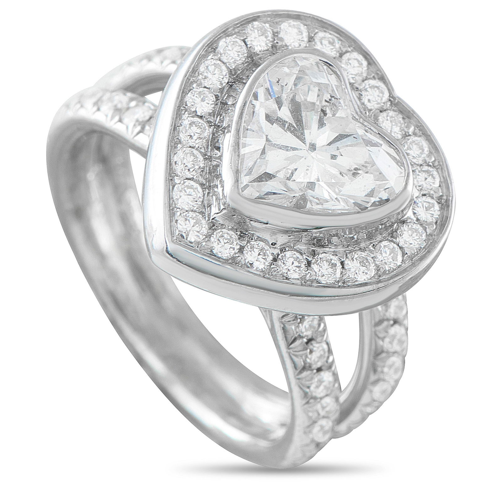 18K White Gold 2.22ct Diamond Heart Ring (1 of 4)