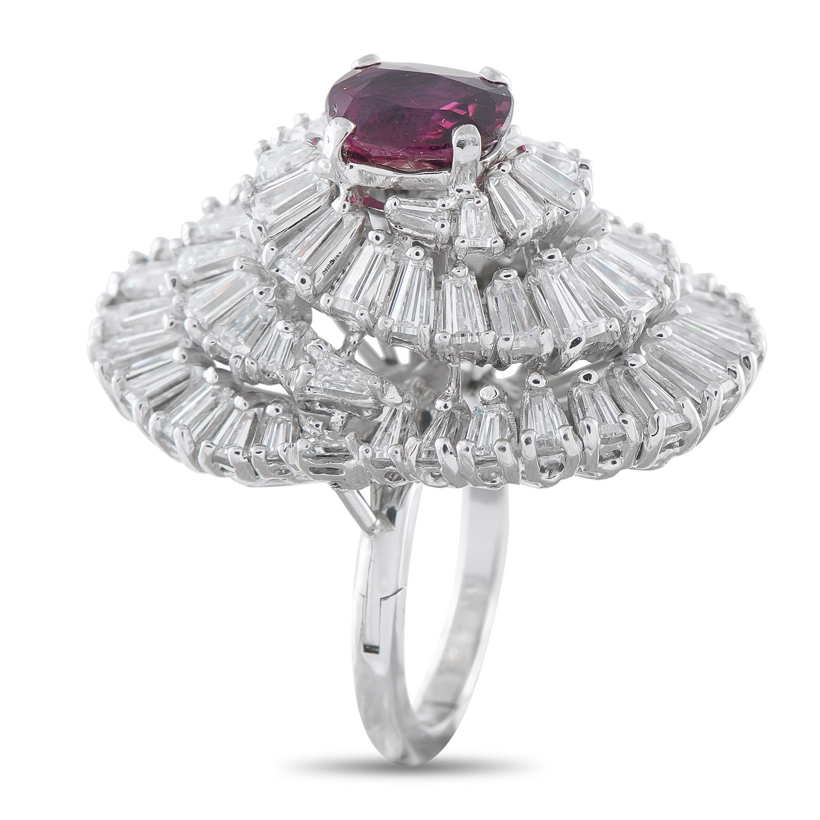 Platinum 5.50ct Diamond and Ruby Ring - 2