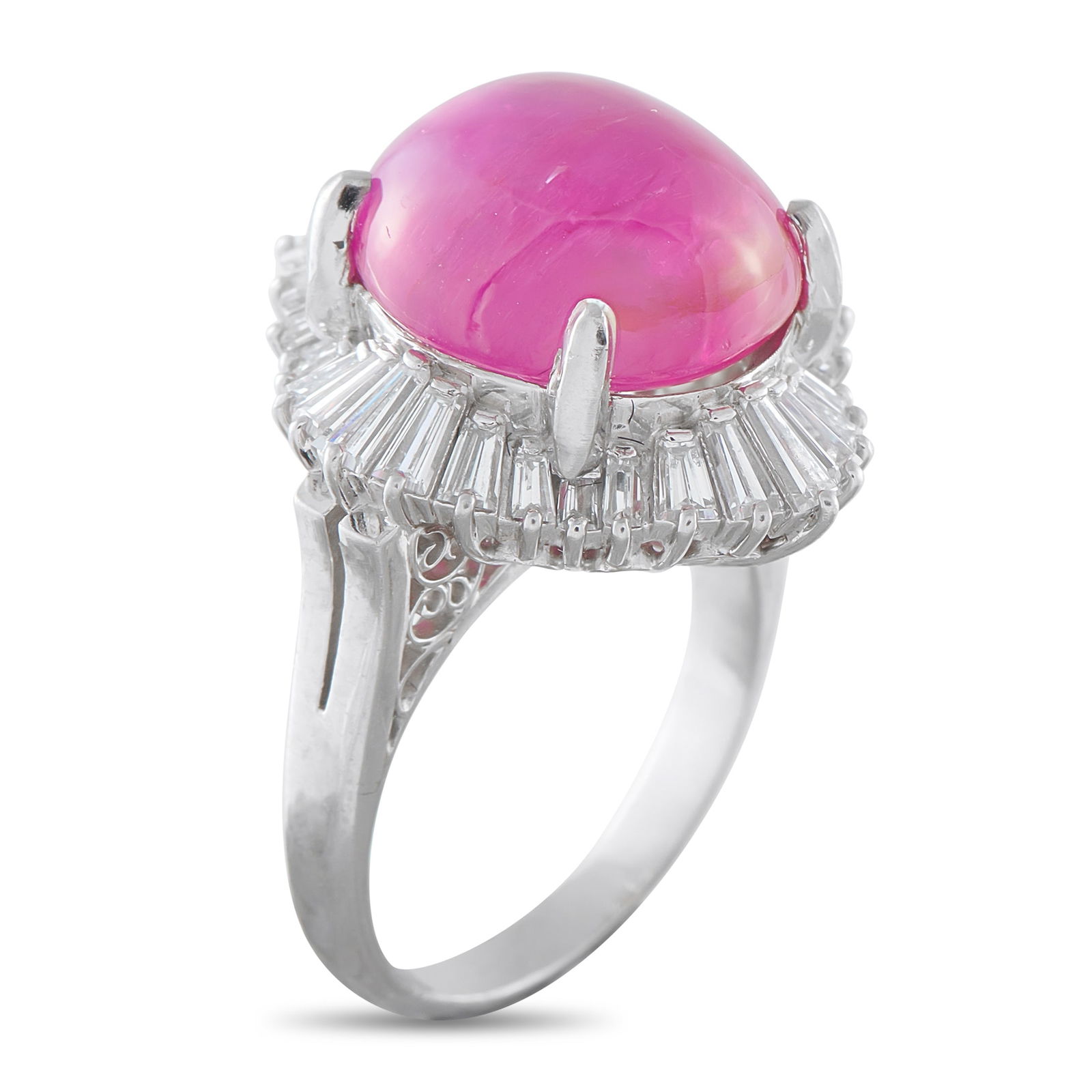 Platinum 2.90ct Diamond and Burma Ruby Ring - 2