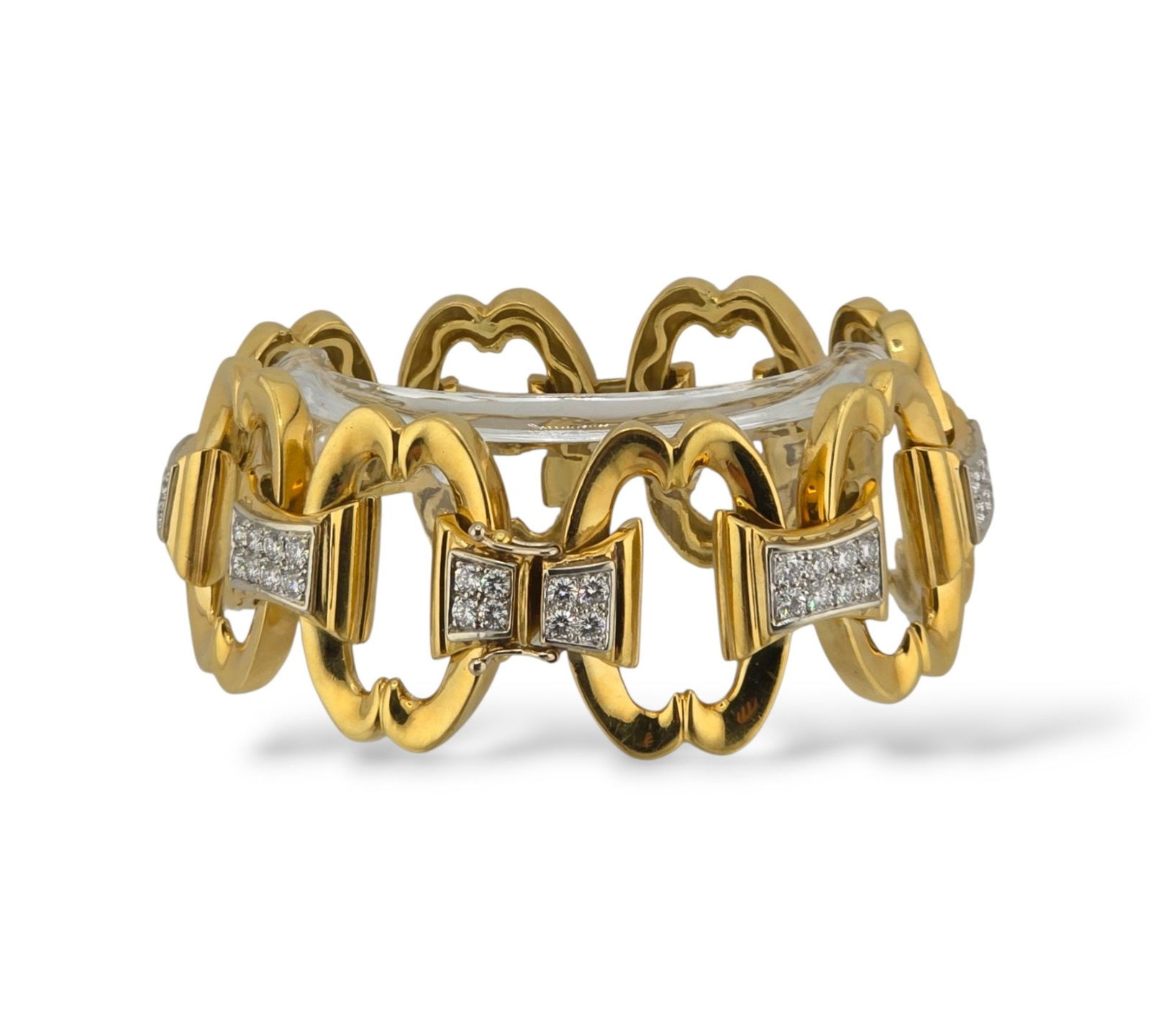 18 kt. Yellow gold, 18K Yellow Gold Bracelet with Diamond-Set Link Design - 3.8ct. tw. Diamond (1 of 9)
