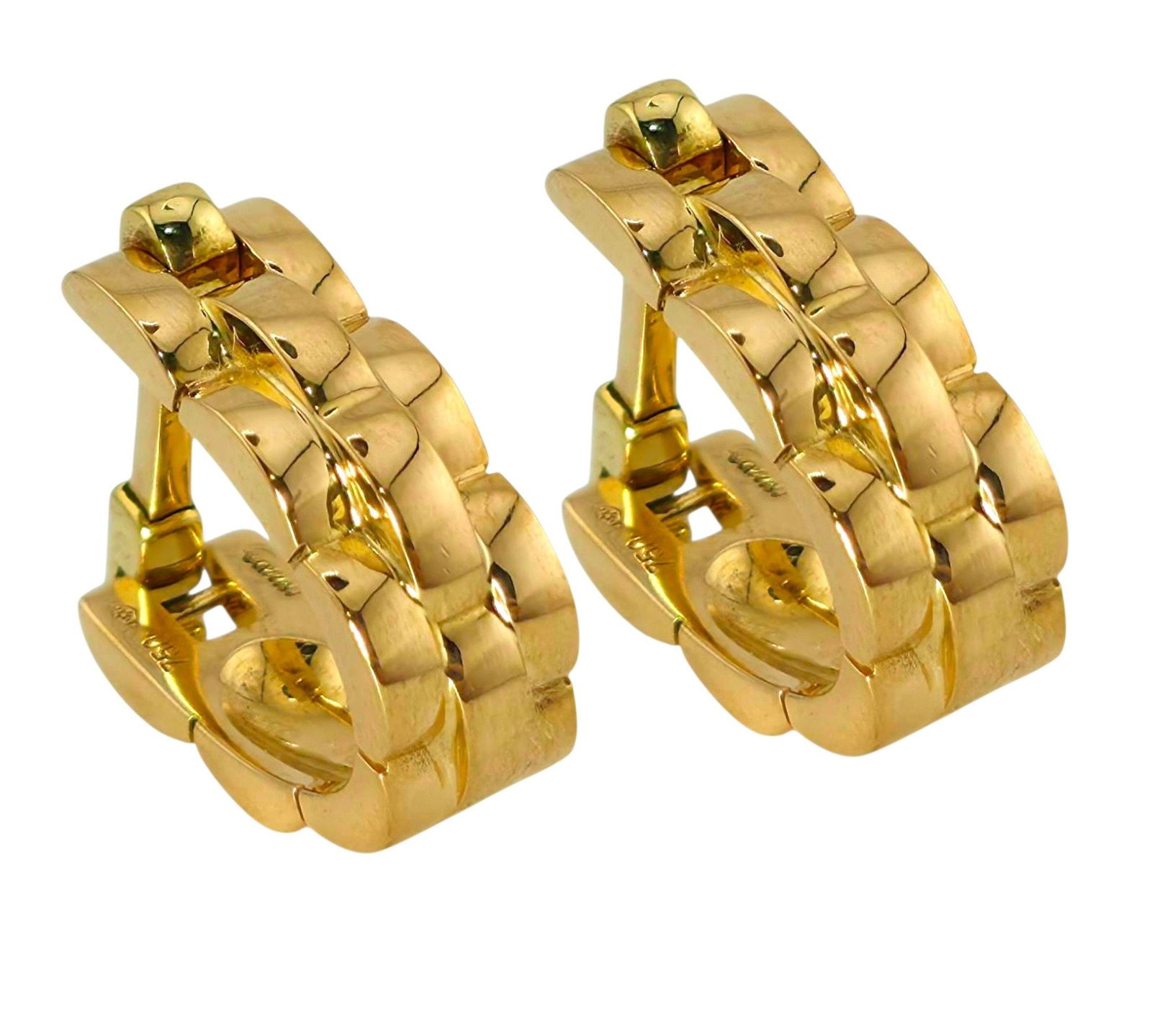 Cartier - Cufflinks - 18 kt. Yellow gold, Cartier Panthere 18k Yellow Gold Cufflinks (1 of 7)