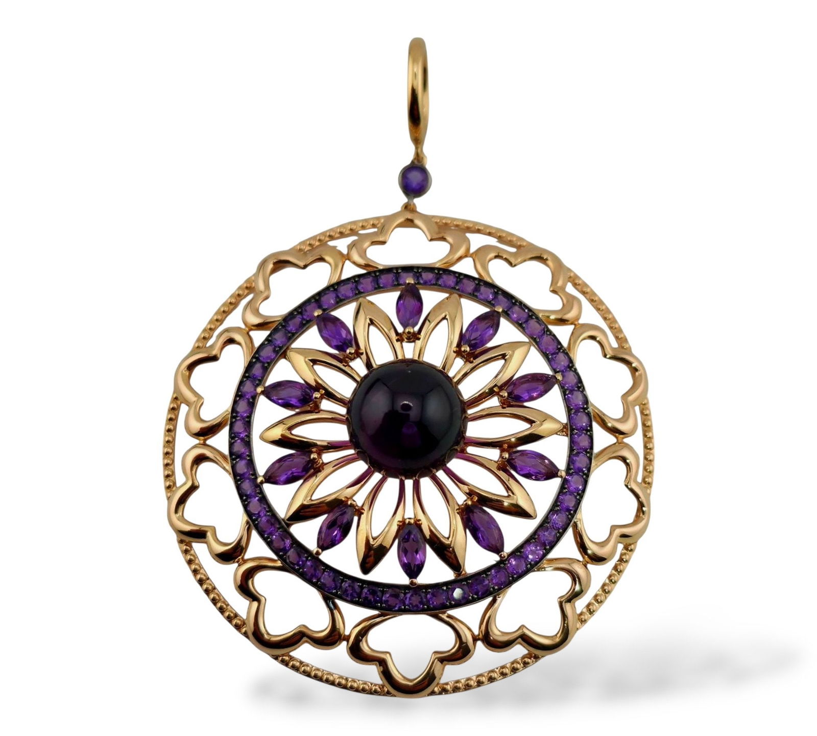 Bucherer - 18 kt. Yellow gold, Bucherer 18k Gold and Amethyst Large Pendant (1 of 7)