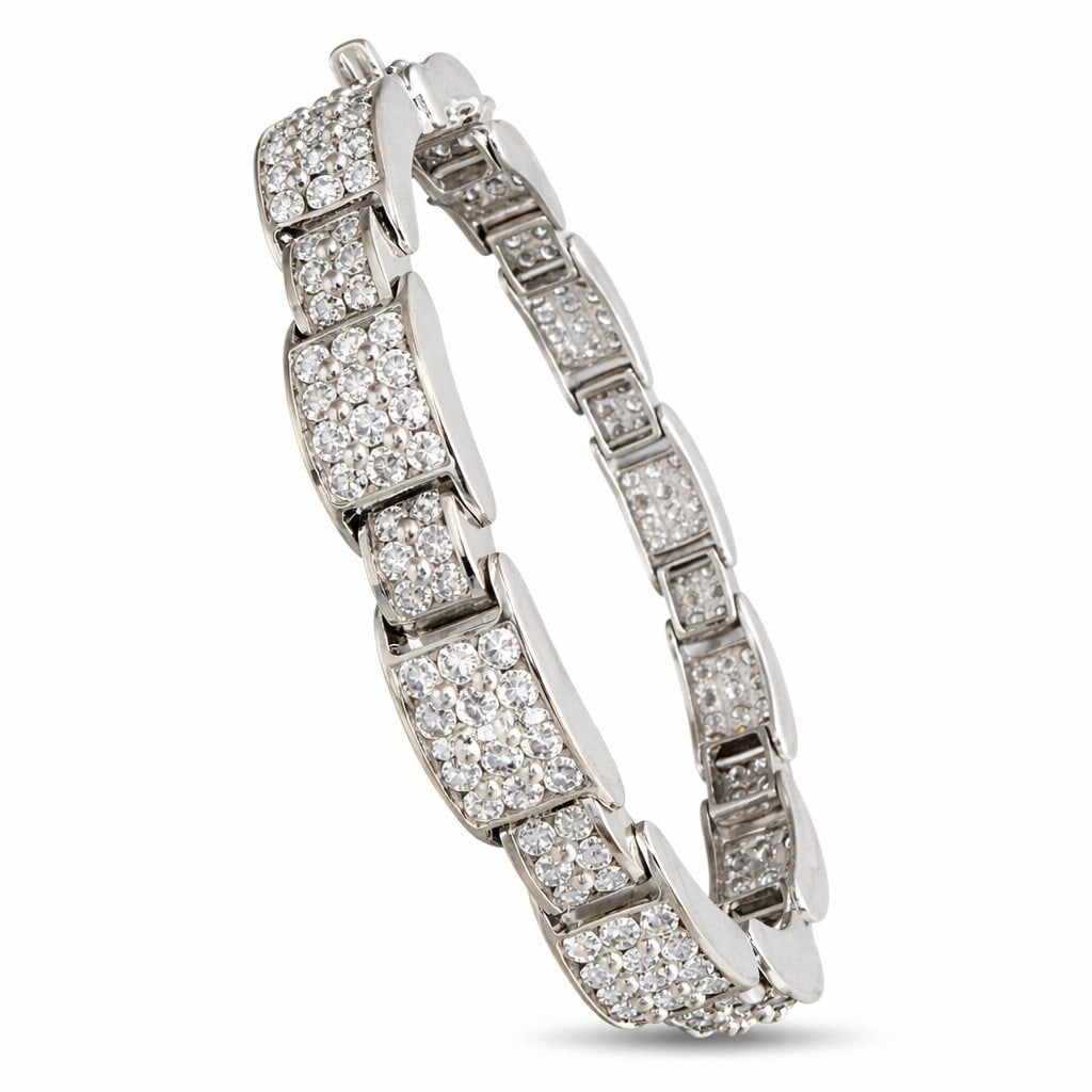 14 kt. Exclusive 14K White Gold 5.94ct Diamond Link Bracelet, White gold - 5.94ct. tw. Diamond: Exclusive 14K White Gold 5.94ct Diamond Link BraceletA substantial and elegant link bracelet crafted in luminous 14 karat white gold. The articulated design is fully set with round brilliant diamonds