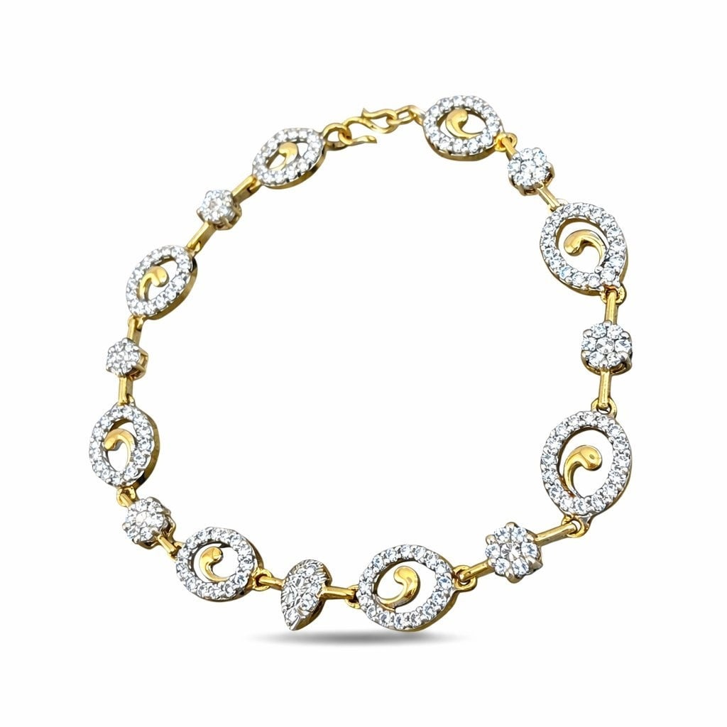 14K Yellow Gold 1.80ct Diamond Oval Link Bracelet - 1.80ct. tw. Diamond (Natural): Exclusive 14K Yellow Gold 1.80ct Diamond Oval Link BraceletAn elegant and substantial bracelet crafted in rich 14 karat yellow gold, featuring a repeating sequence of diamond set oval links connected