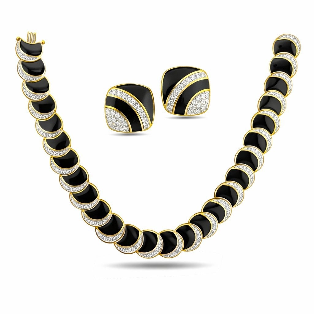 2 piece jewelry set - 18 kt. Yellow gold, Exclusive 18K Yellow Gold Tambetti 10.00ct Diamond and (1 of 13)